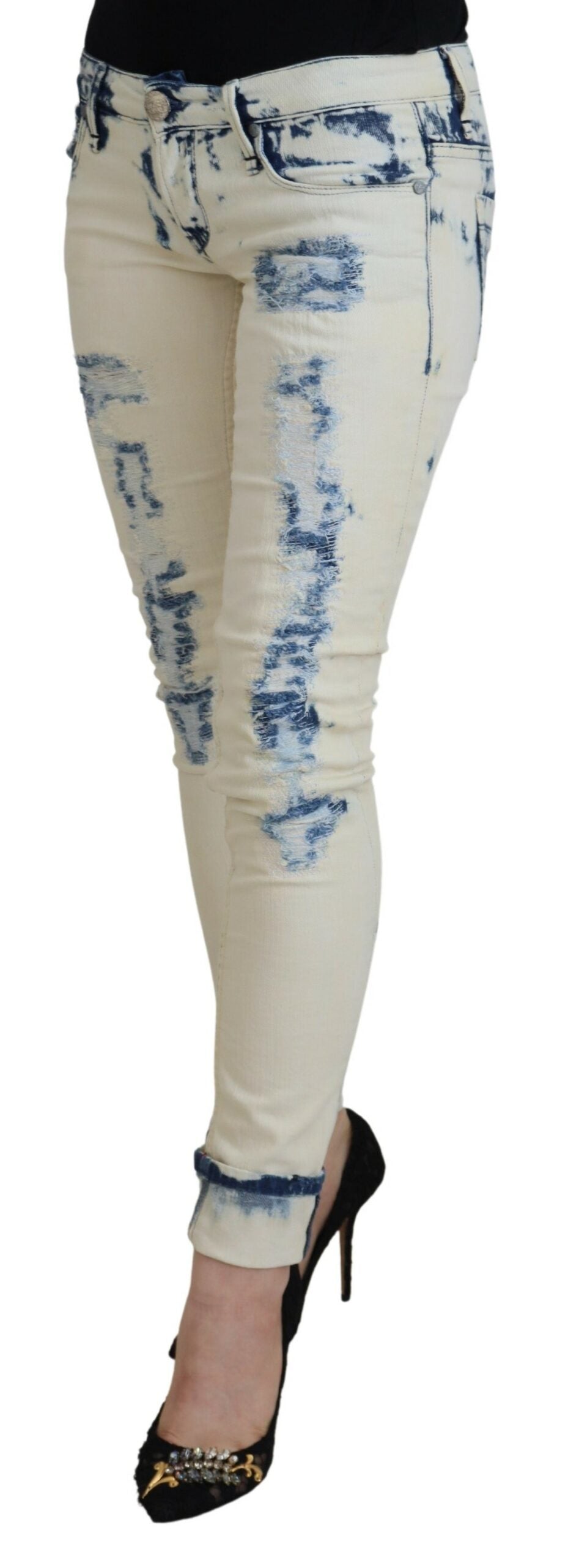 Acht Chic – Zerfetzte Skinny-Jeans mit niedriger Taille
