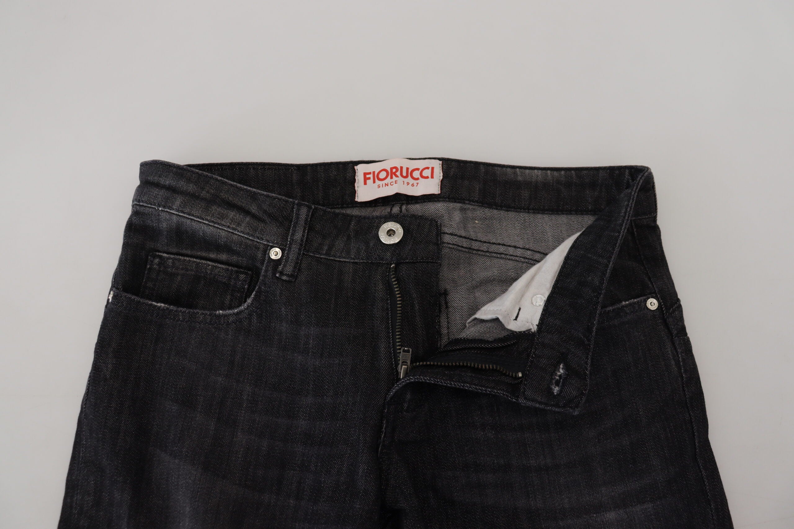 Fiorucci Chic – Schwarze Skinny-Jeans mit niedriger Taille