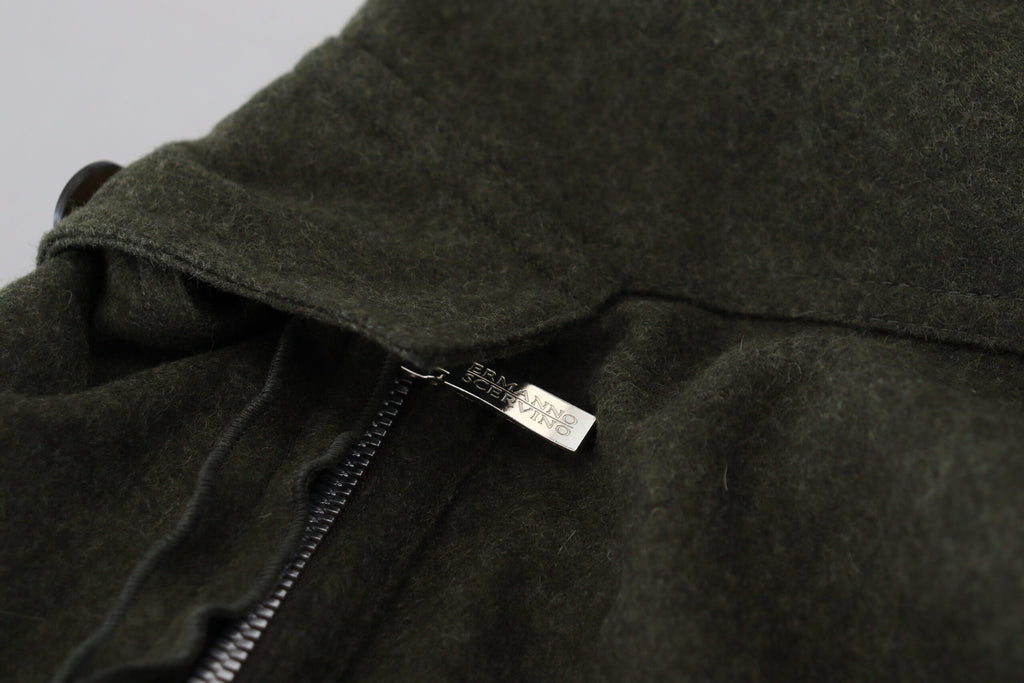 Ermanno Scervino Elegant Tapered Green Wool-Blend Pants for Women