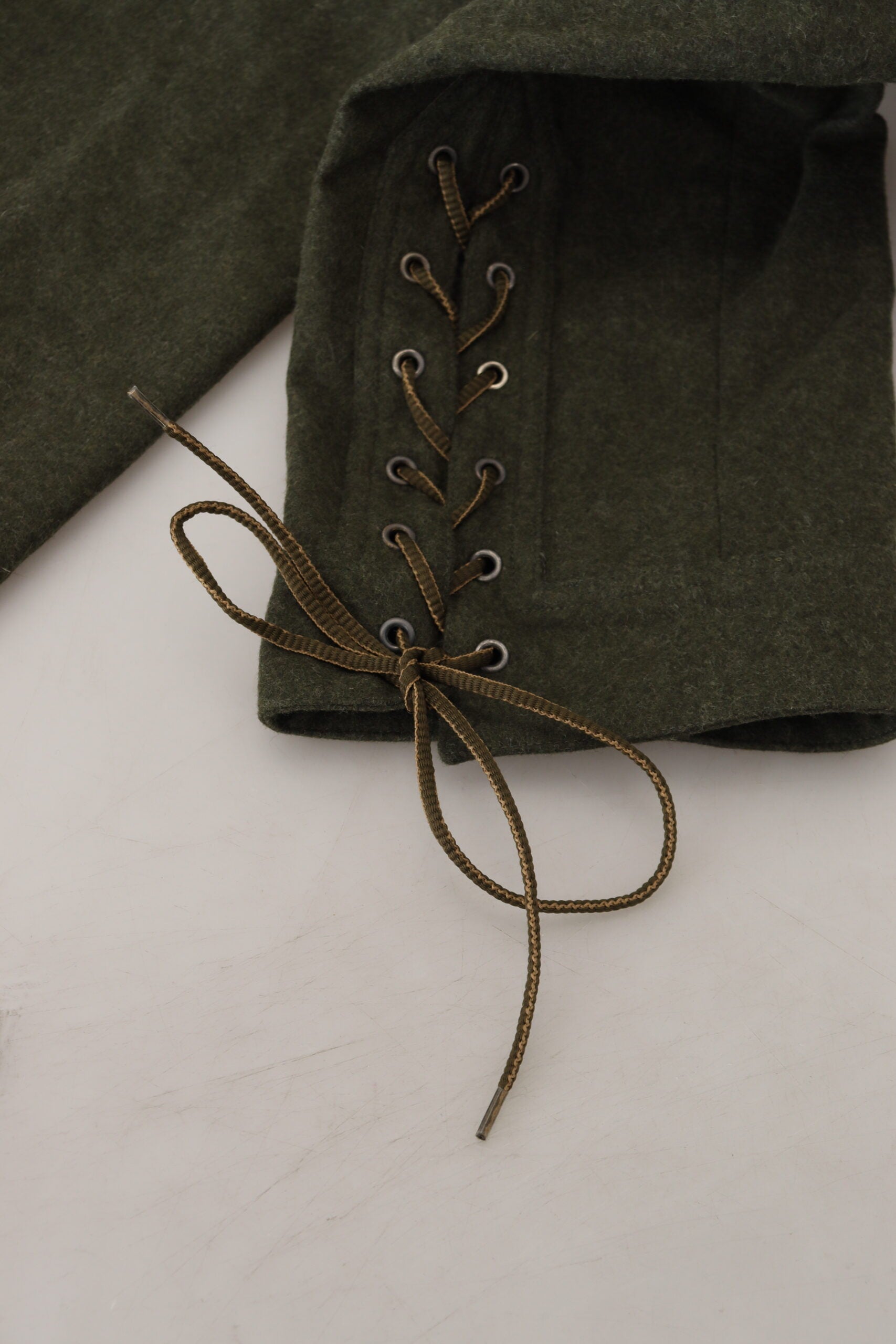 Ermanno Scervino Elegant Tapered Green Wool-Blend Pants for Women