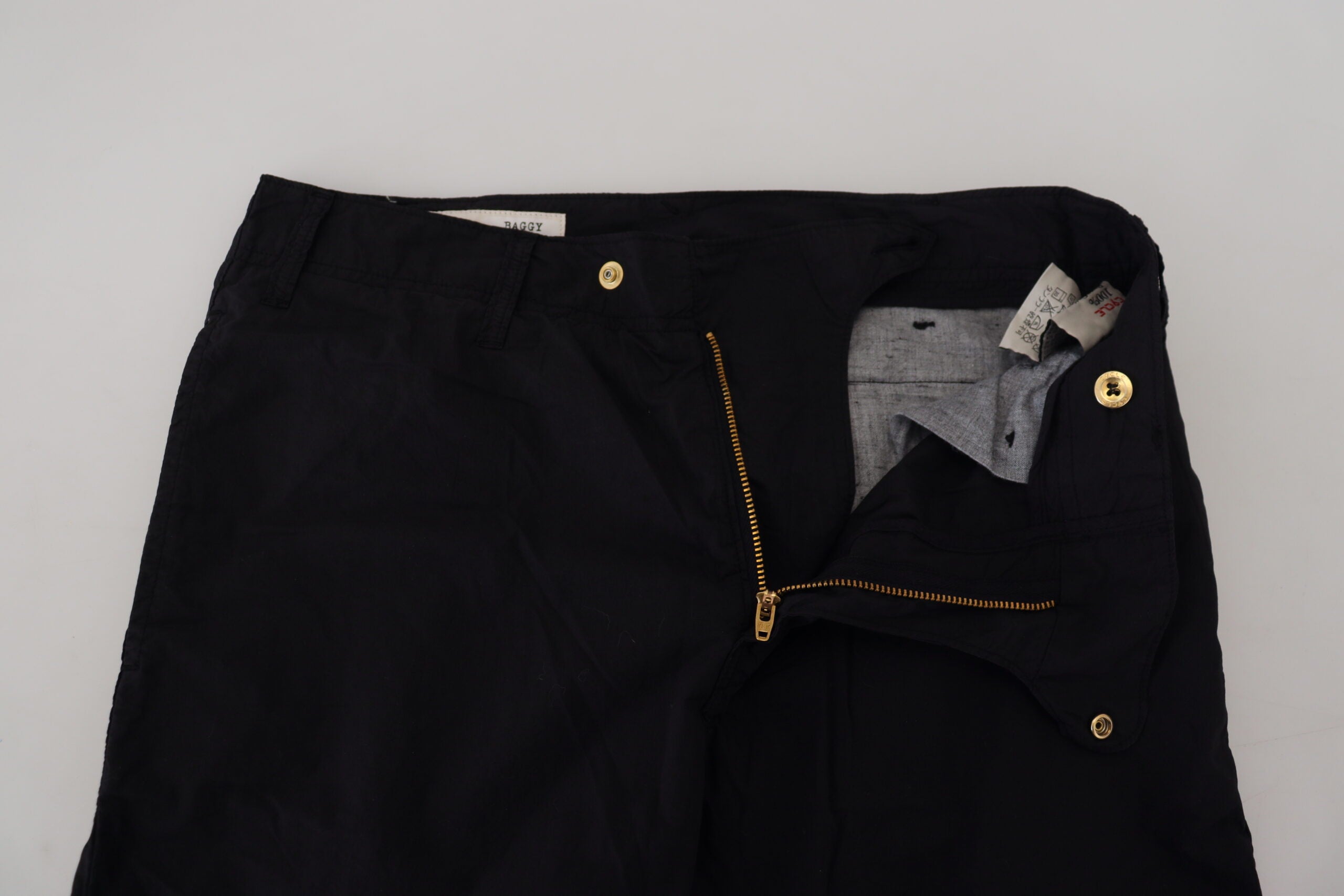 CYCLE Schicke, konische schwarze Baumwollhose