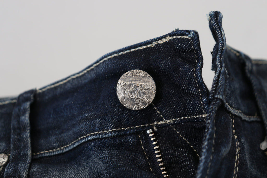 Acht Chic – Blau verwaschene Skinny-Jeans mit niedriger Taille
