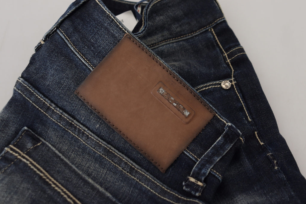 Acht Chic – Blau verwaschene Skinny-Jeans mit niedriger Taille