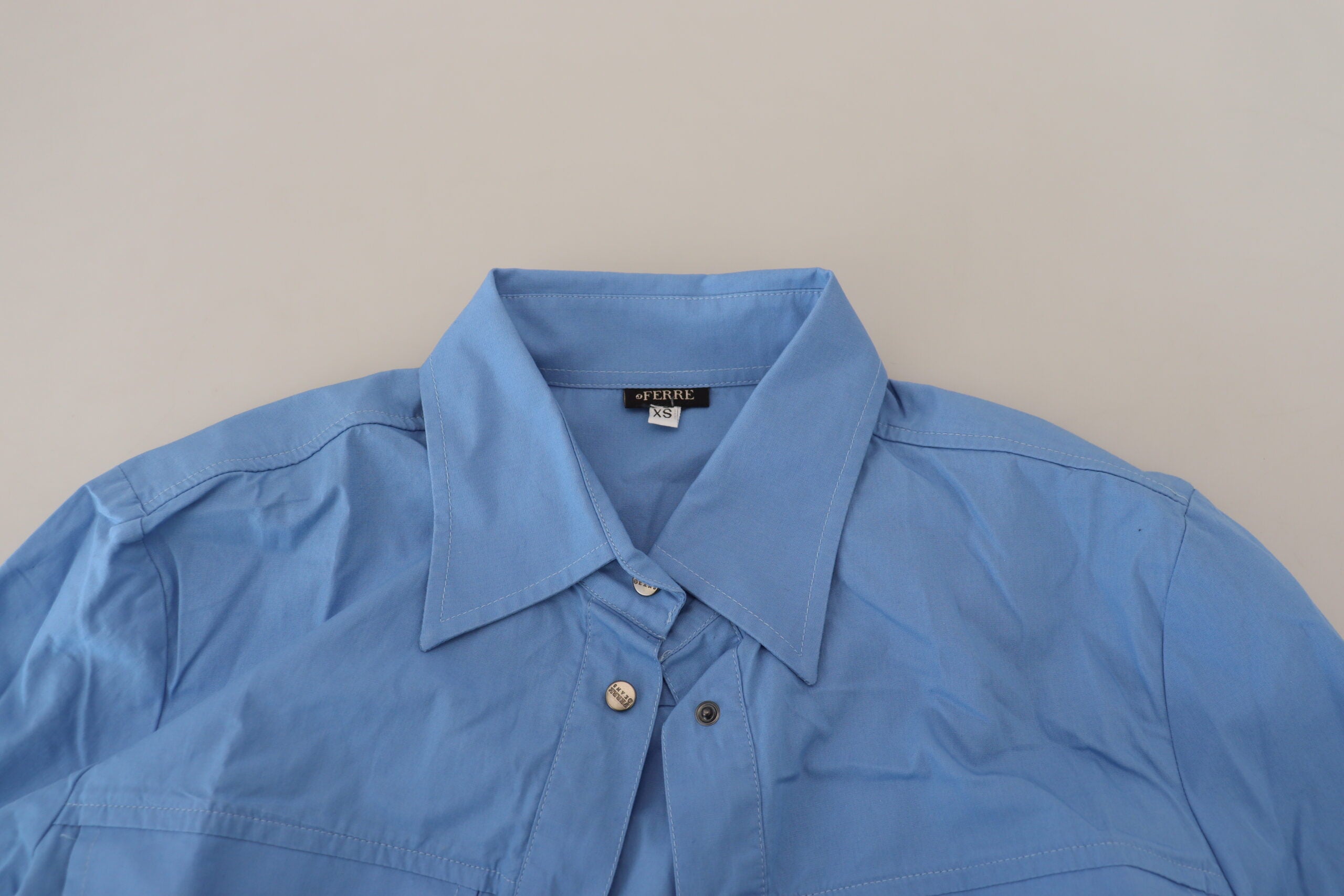 Ferre Elegantes Langarm-Poloshirt aus Baumwolle in Blau