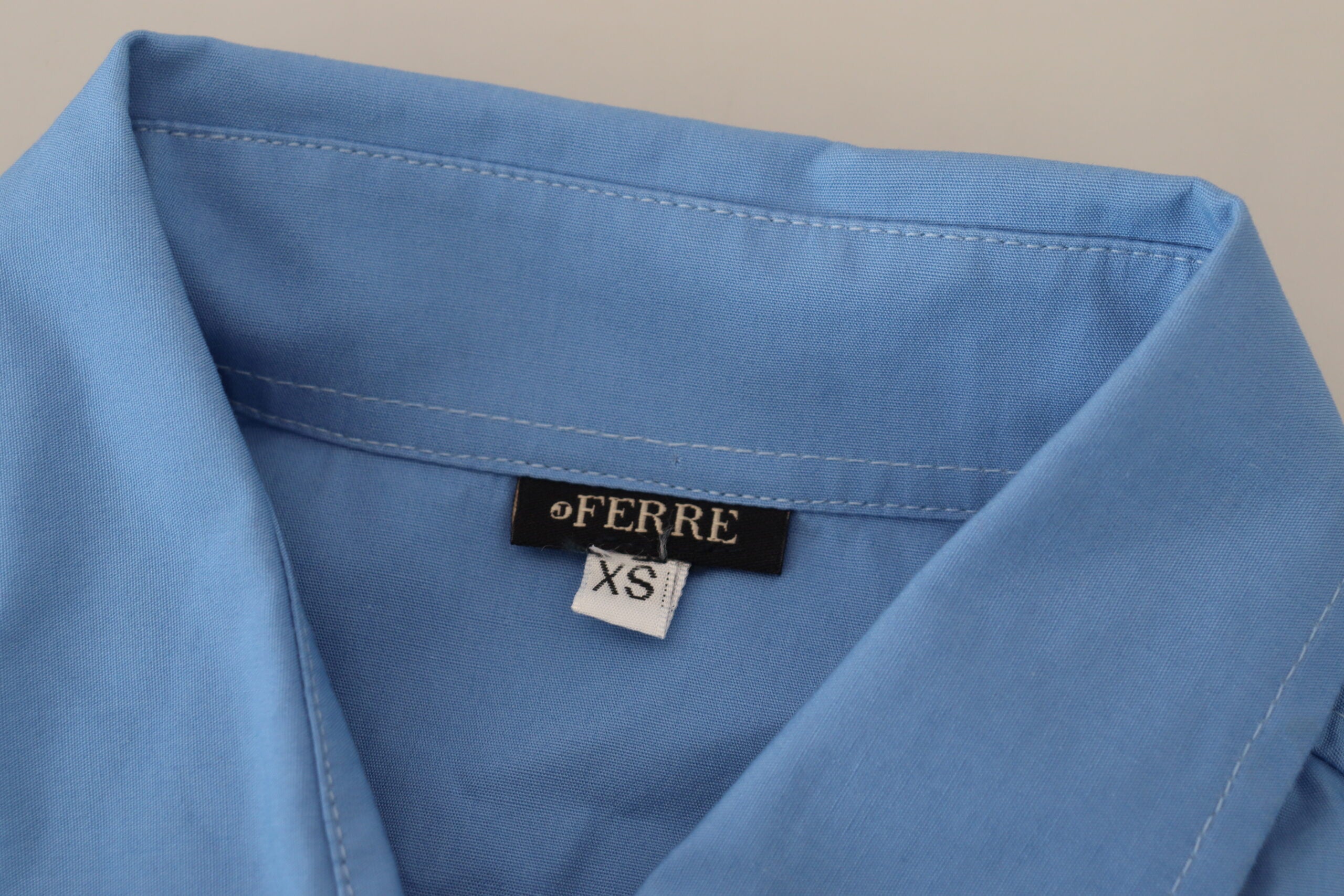 Ferre Elegantes Langarm-Poloshirt aus Baumwolle in Blau