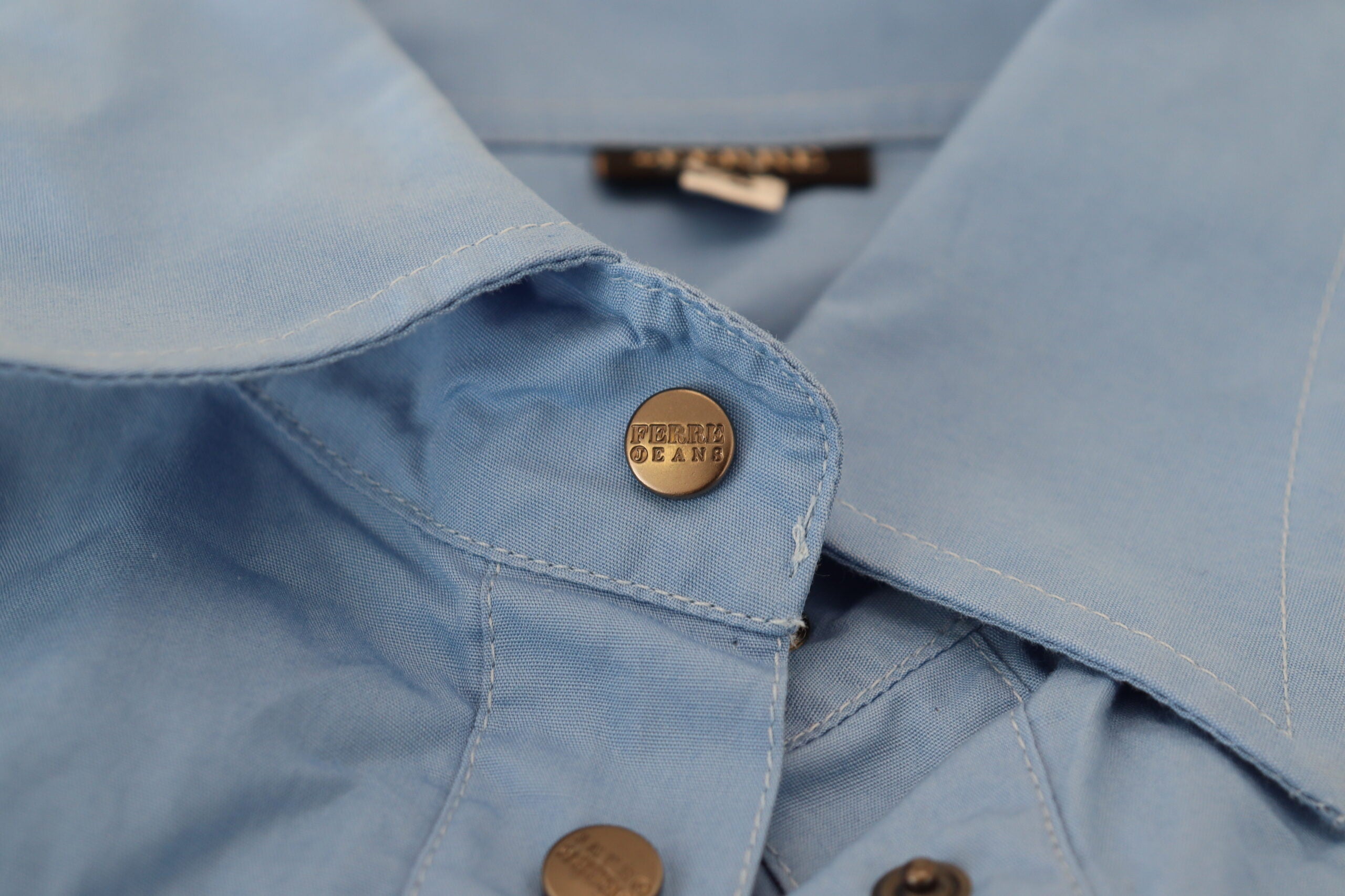 Ferre Elegantes Langarm-Poloshirt aus Baumwolle in Blau