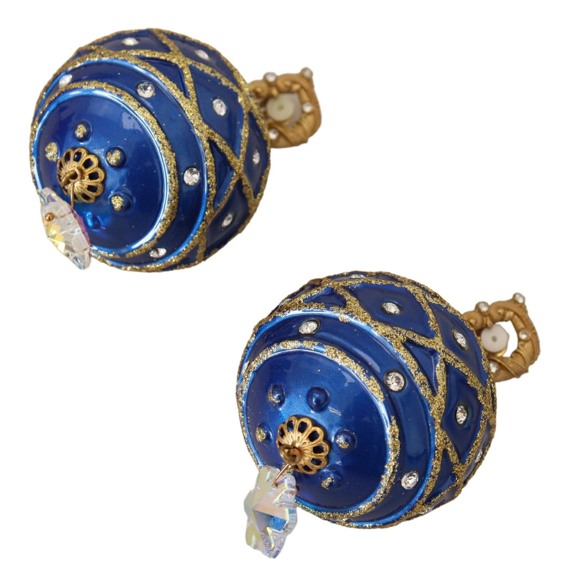 Dolce &amp; Gabbana – Elegante, baumelnde Weihnachtskugel-Ohrringe mit Kristallen