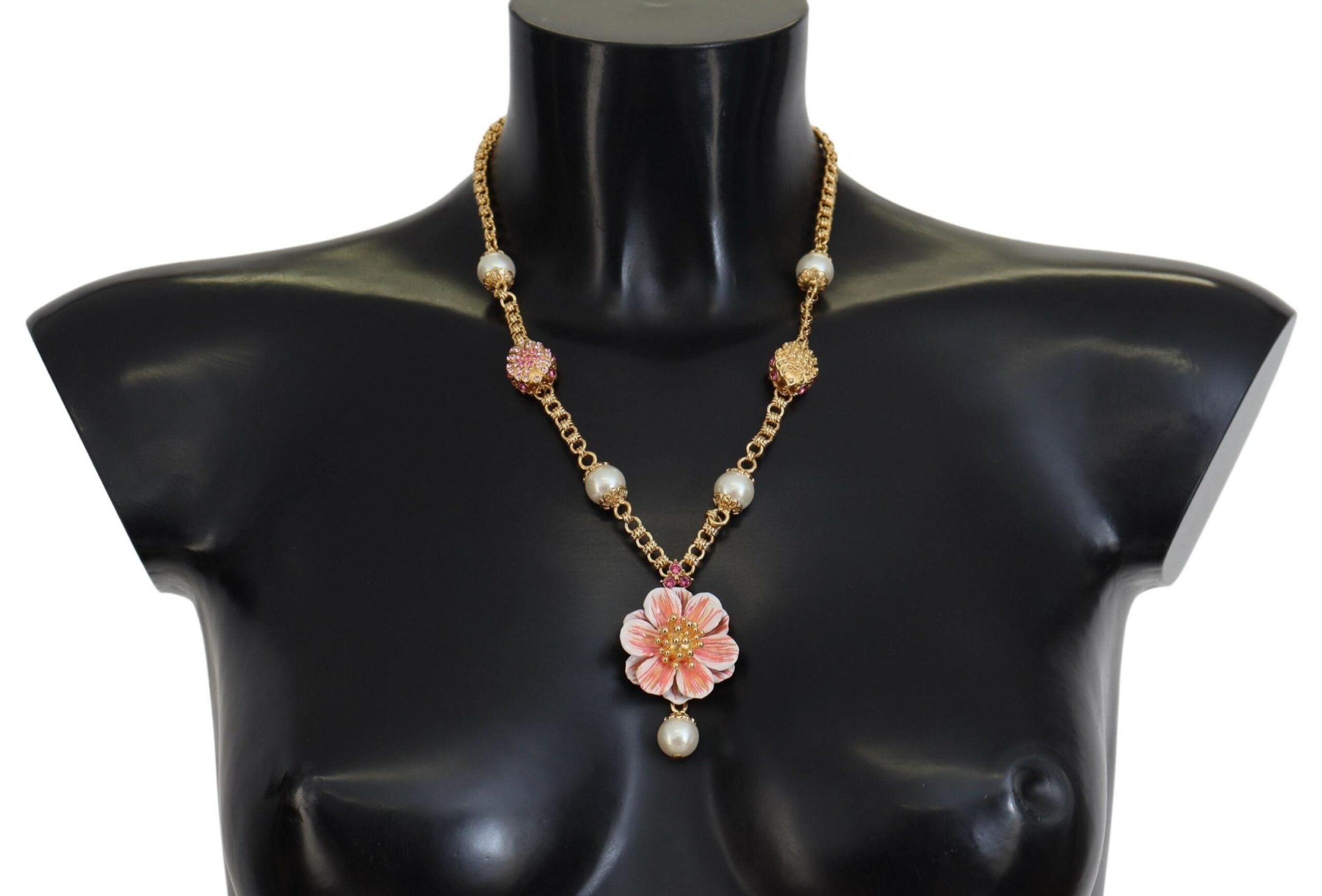 Dolce &amp; Gabbana Elegante Statement-Halskette mit Blumen-Anhänger