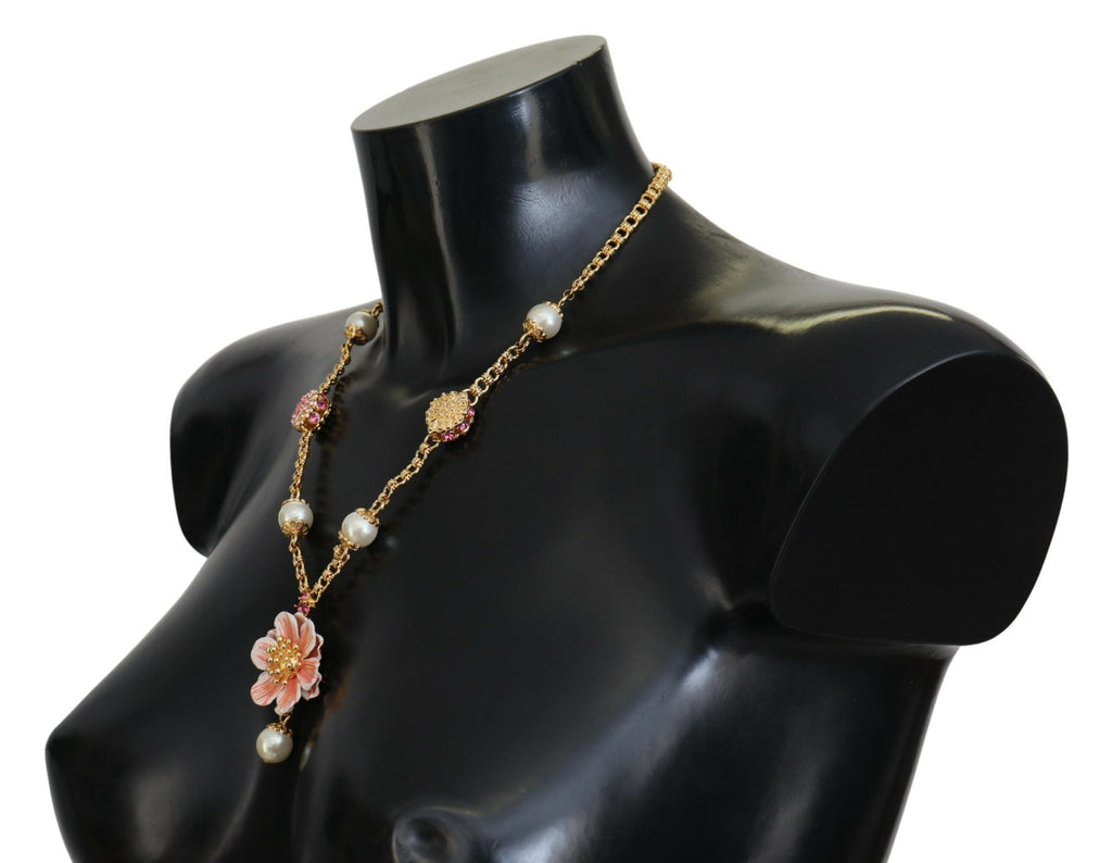Dolce &amp; Gabbana Elegante Statement-Halskette mit Blumen-Anhänger