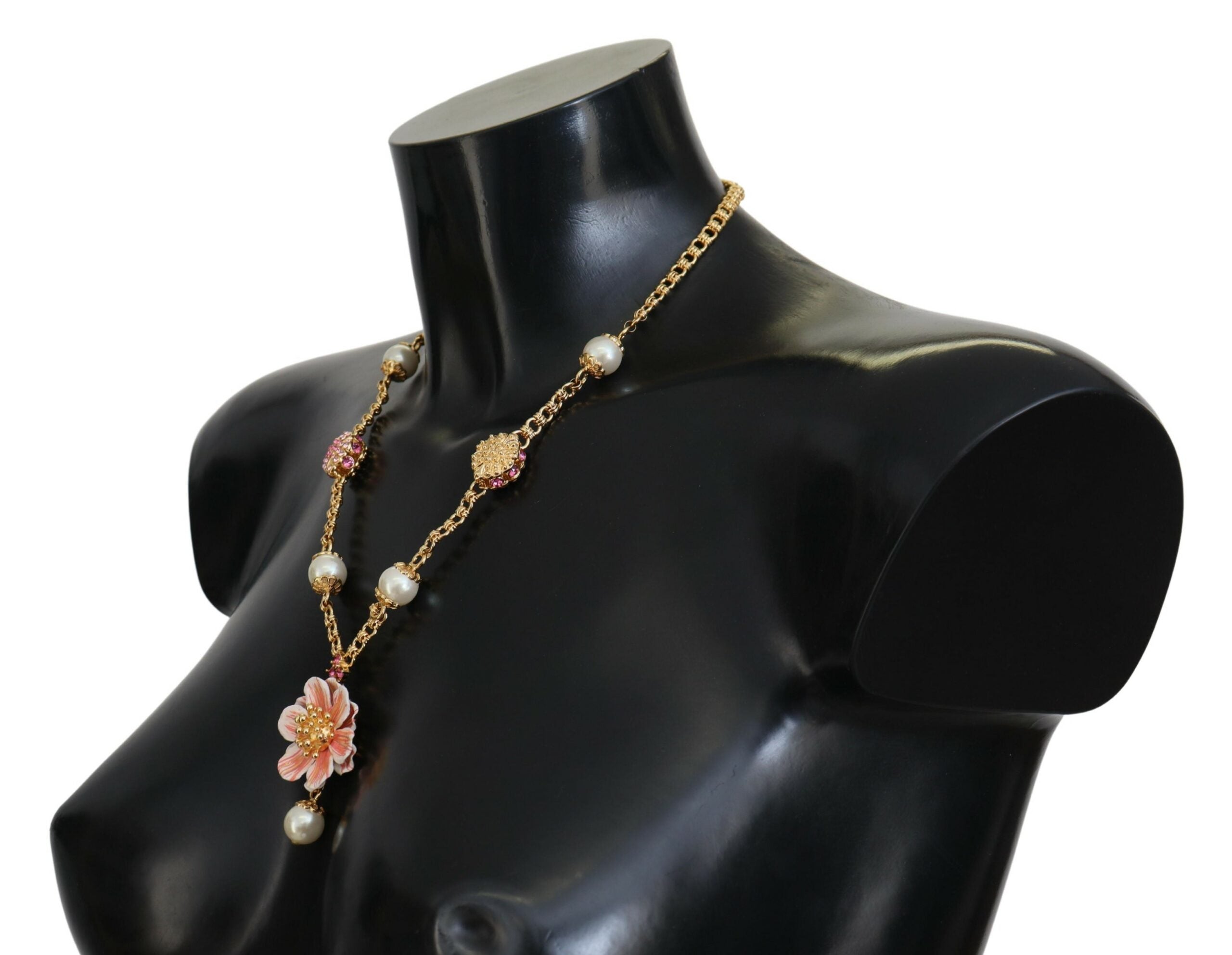 Dolce &amp; Gabbana Elegante Statement-Halskette mit Blumen-Anhänger