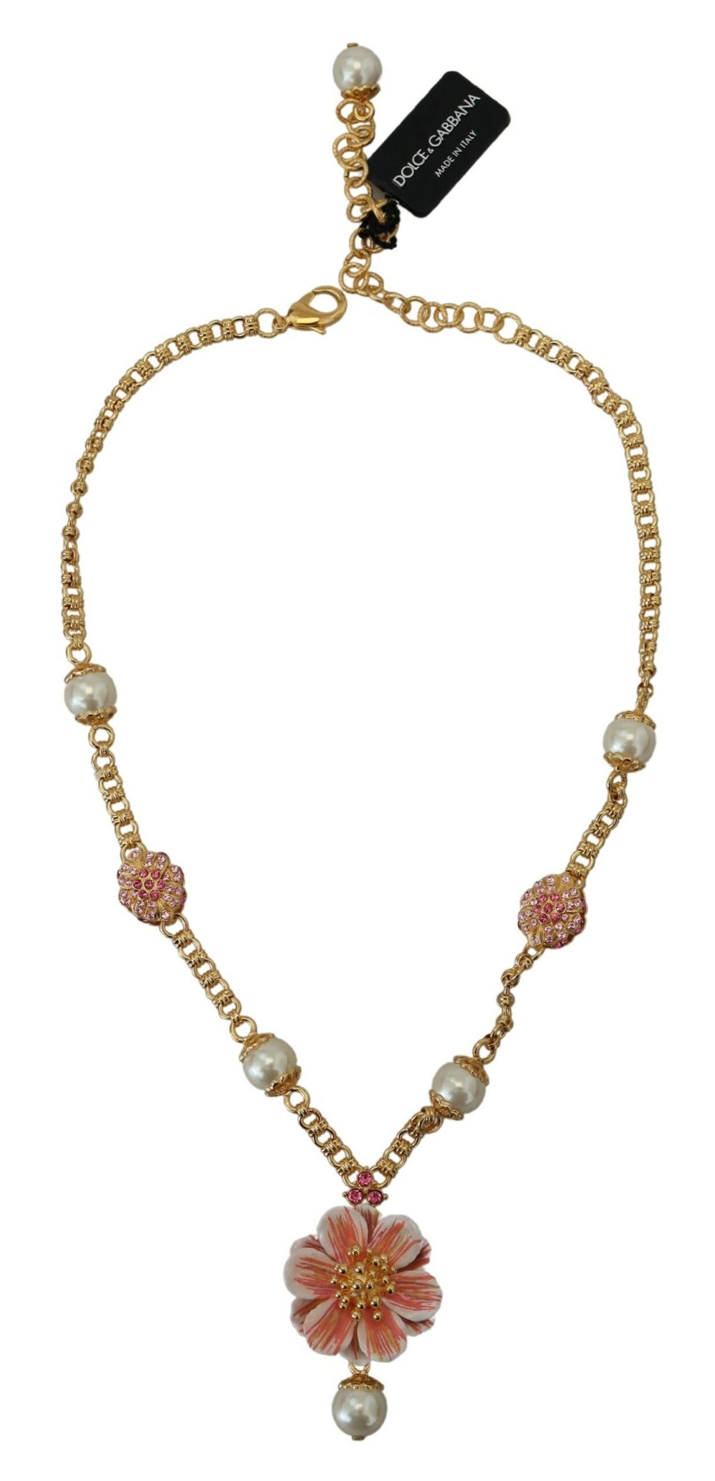 Dolce &amp; Gabbana Elegante Statement-Halskette mit Blumen-Anhänger