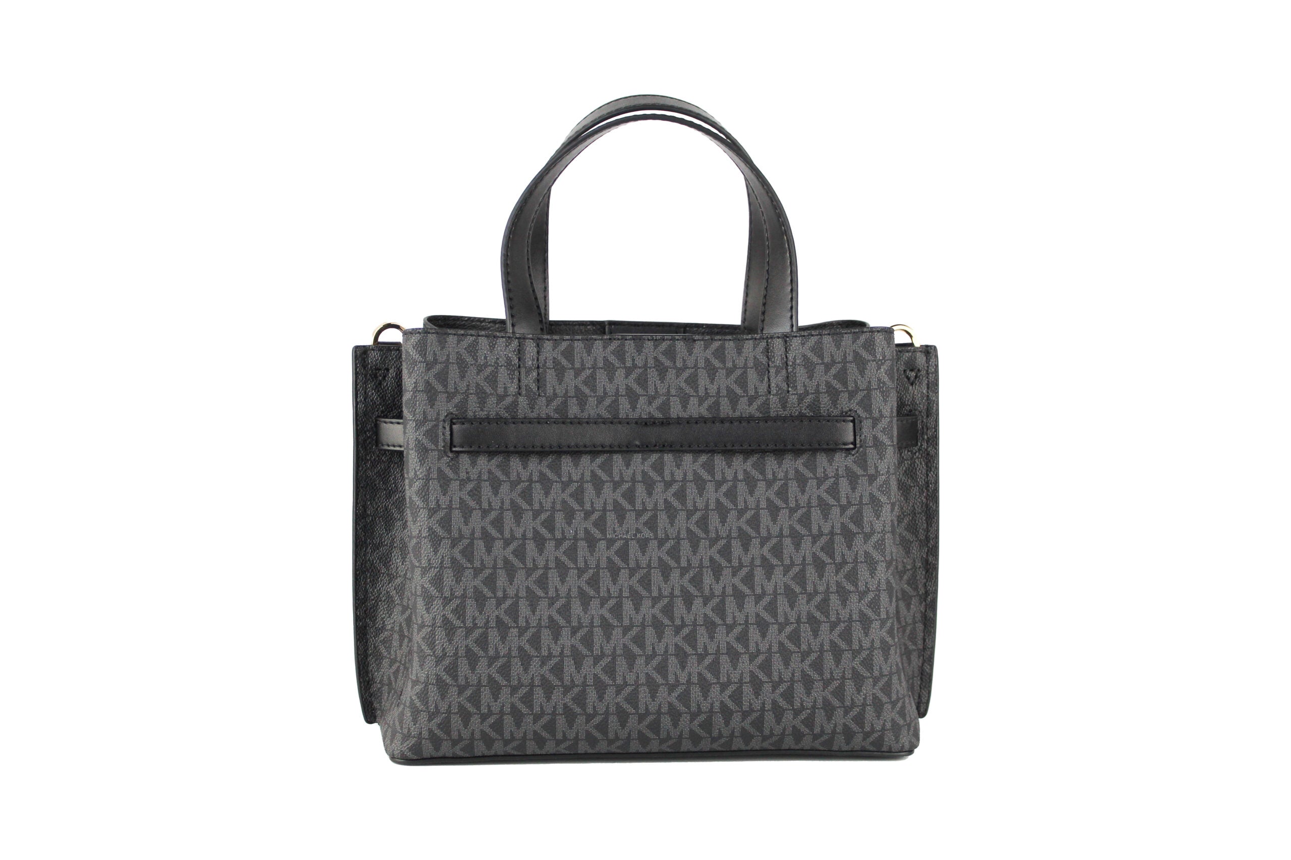 Michael Kors Emilia Kleine schwarze Signature PVC-Umhängetasche