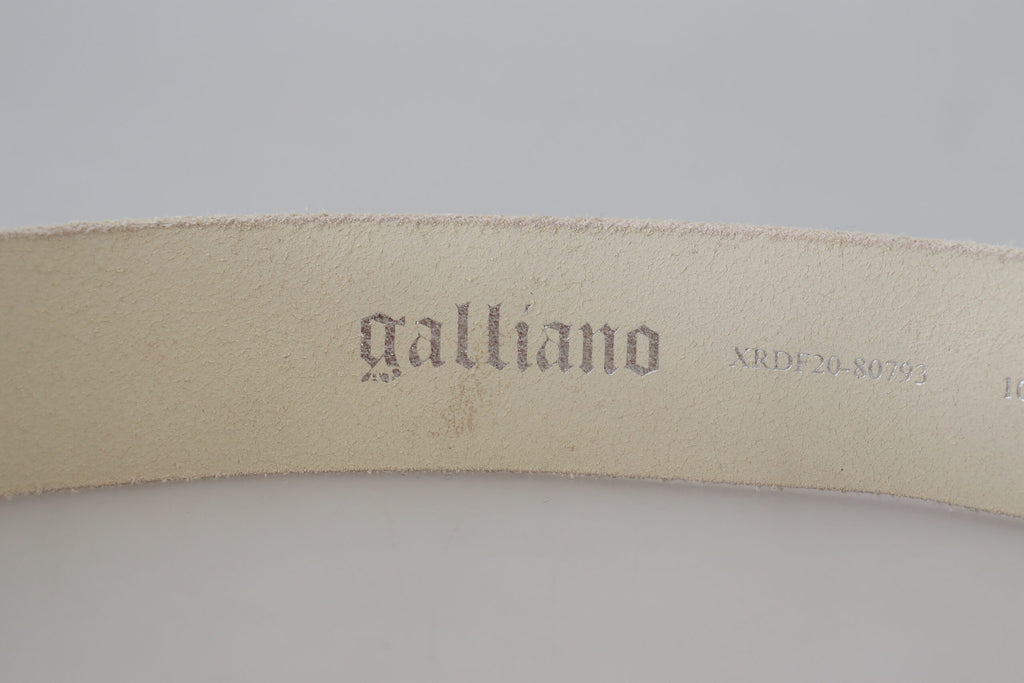 John Galliano Eleganter rosafarbener Ledergürtel