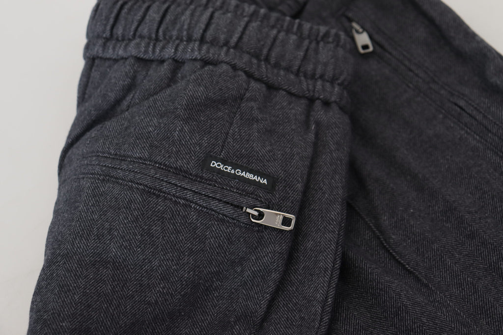 Dolce &amp; Gabbana Elegante graue Baumwoll-Jogginghosen für Herren