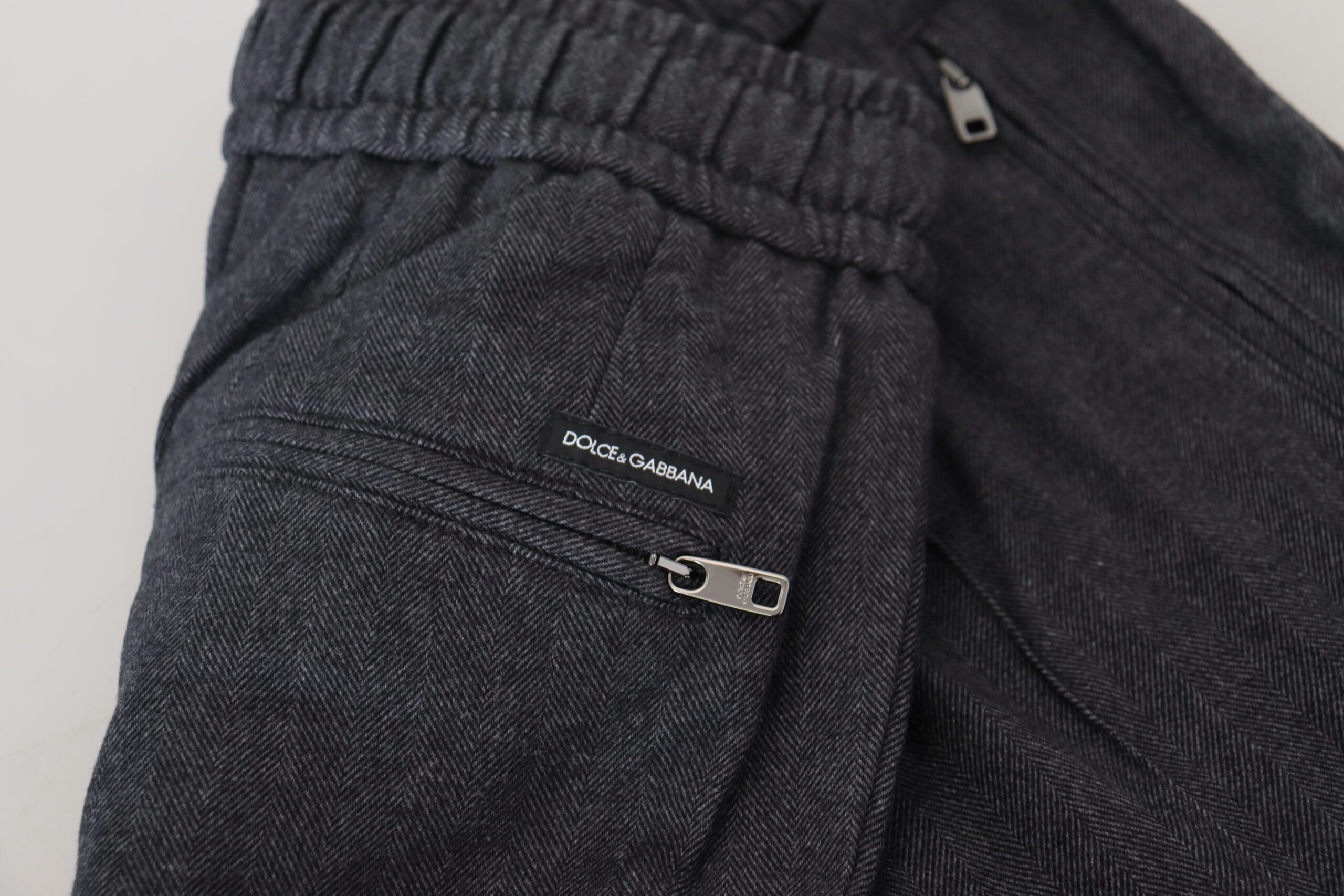 Dolce &amp; Gabbana Elegante graue Baumwoll-Jogginghosen für Herren