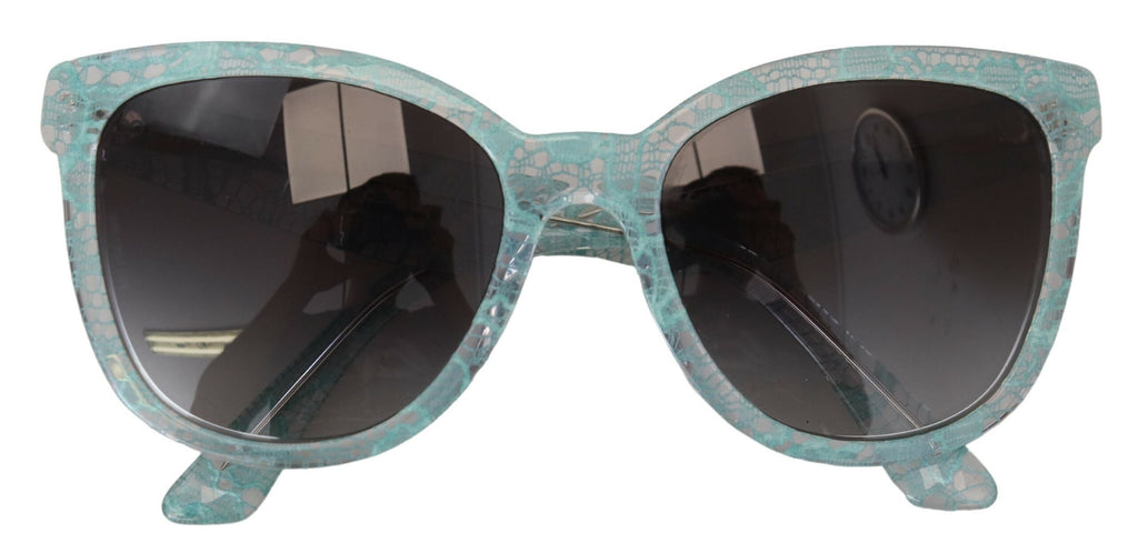 Dolce &amp; Gabbana Elegante Sonnenbrille mit blauem Spitzendetail