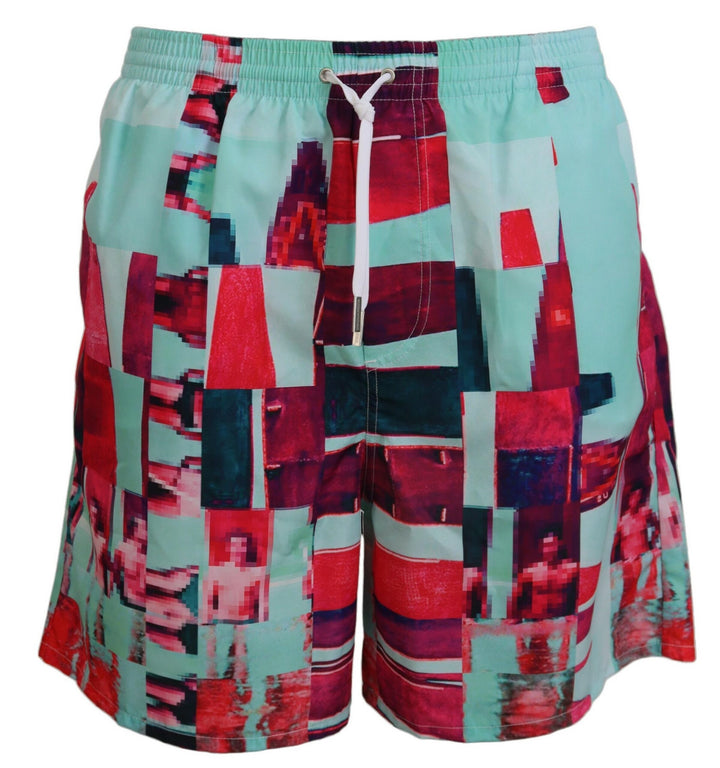 Dsquared² – Mehrfarbig bedruckte Badeshorts mit Boxer