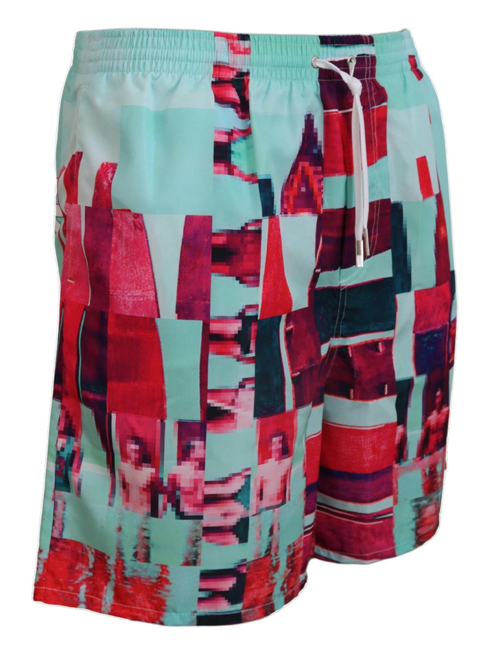 Dsquared² – Mehrfarbig bedruckte Badeshorts mit Boxer