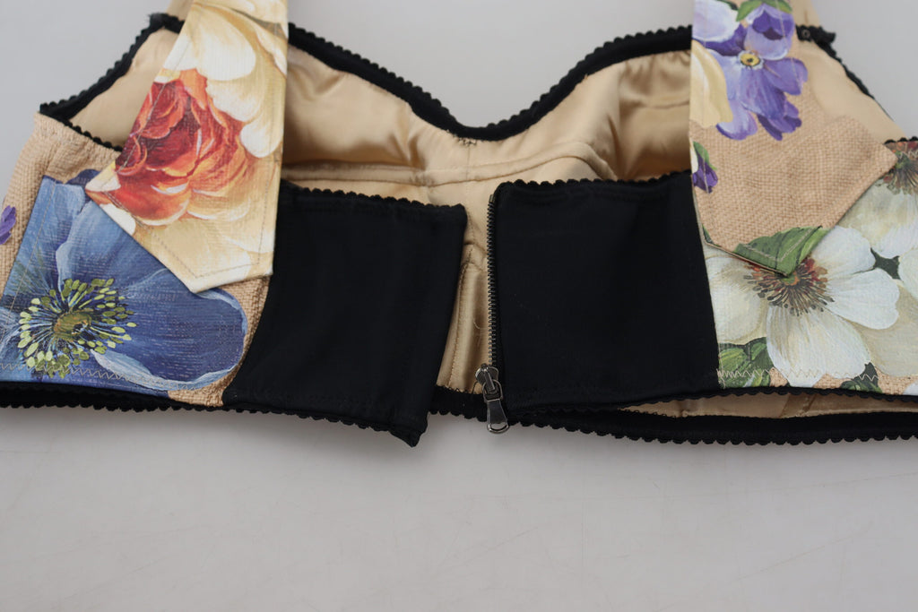 Dolce &amp; Gabbana – Bustier-Crop-Top mit Blumendruck