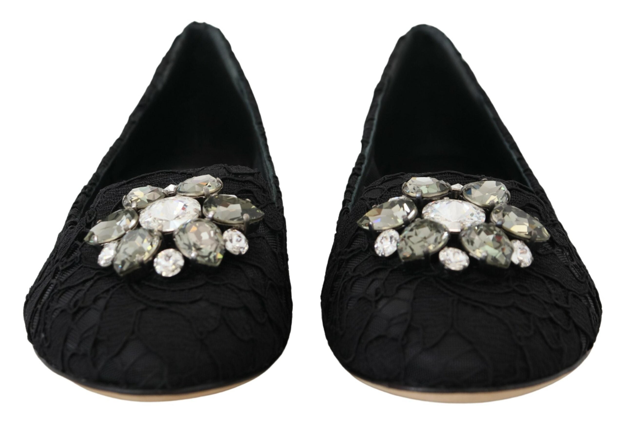 Dolce &amp; Gabbana Elegante, flache Vally-Schuhe mit floraler Spitze