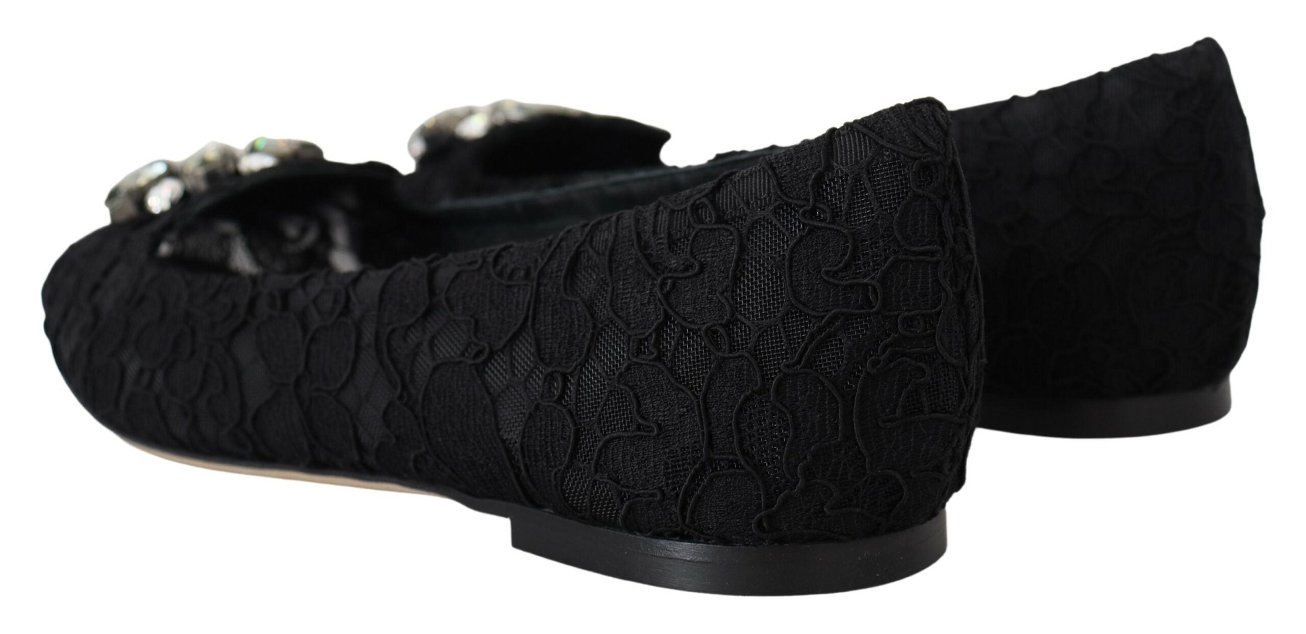 Dolce &amp; Gabbana Elegante, flache Vally-Schuhe mit floraler Spitze