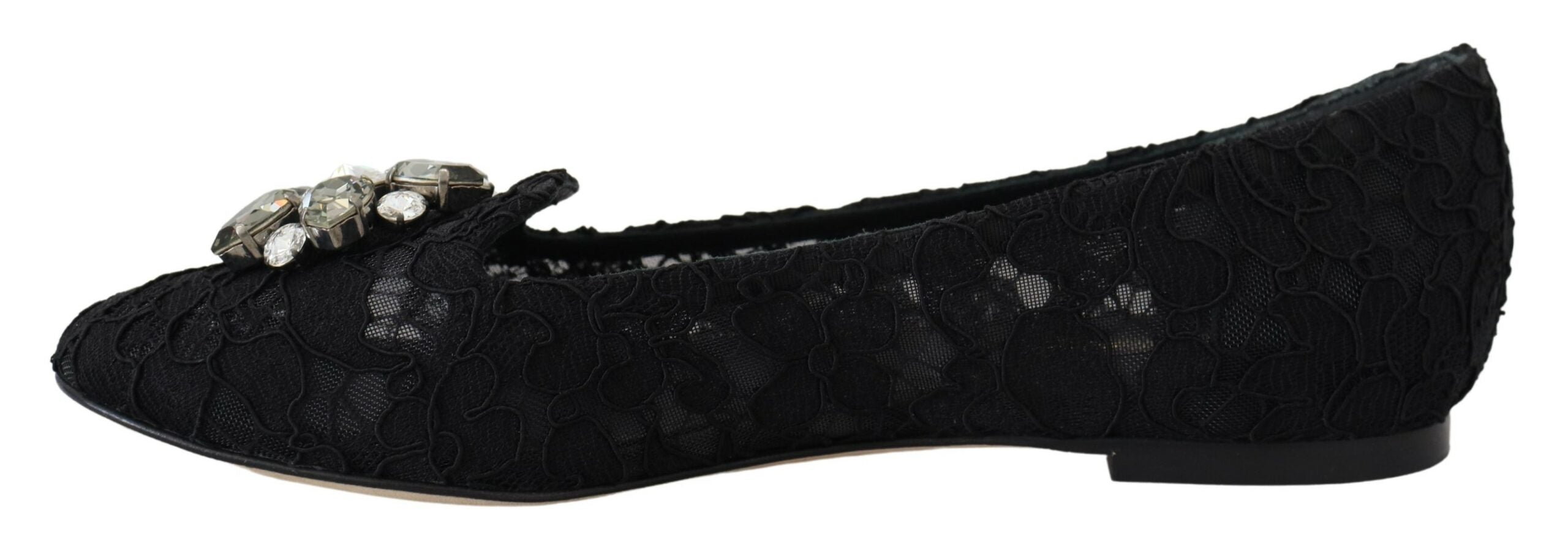 Dolce &amp; Gabbana Elegante, flache Vally-Schuhe mit floraler Spitze