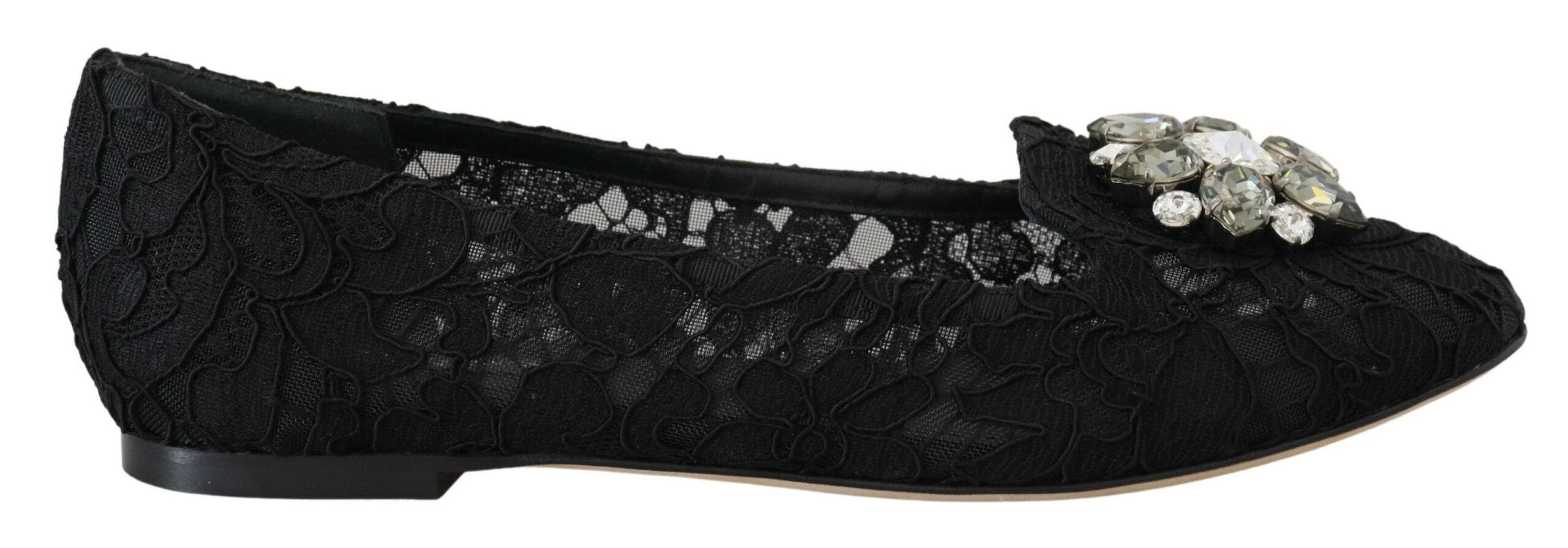 Dolce &amp; Gabbana Elegante, flache Vally-Schuhe mit floraler Spitze