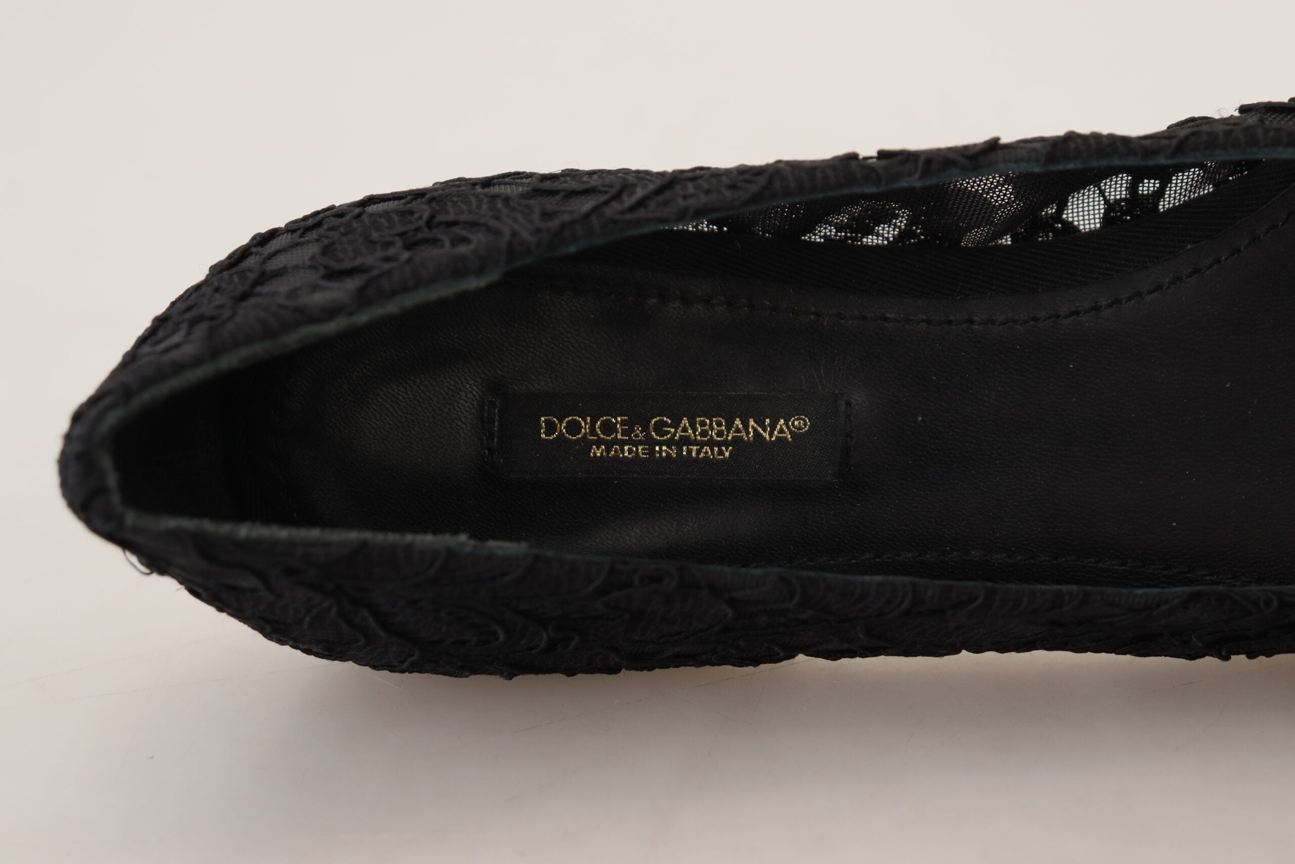 Dolce &amp; Gabbana Elegante, flache Vally-Schuhe mit floraler Spitze