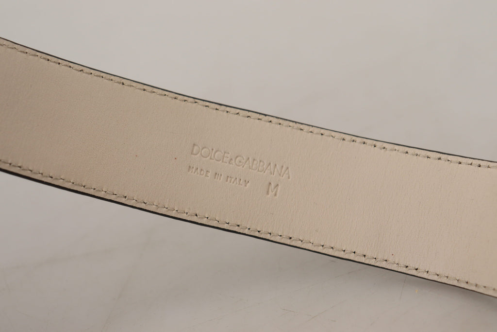 Dolce &amp; Gabbana Elegantes schwarzes Lederarmband mit Golddetails