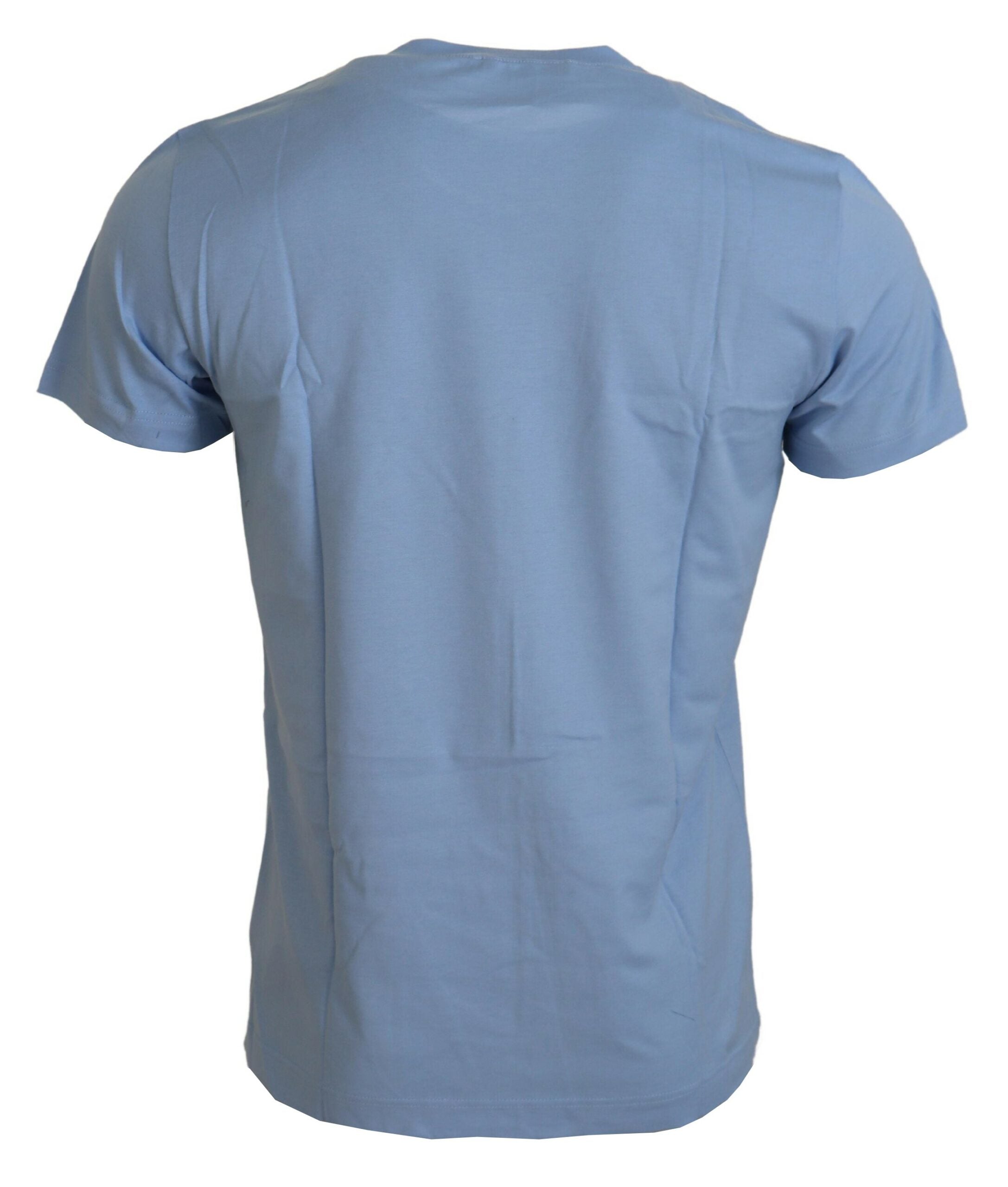 Dolce &amp; Gabbana Elegantes hellblaues Baumwoll-T-Shirt