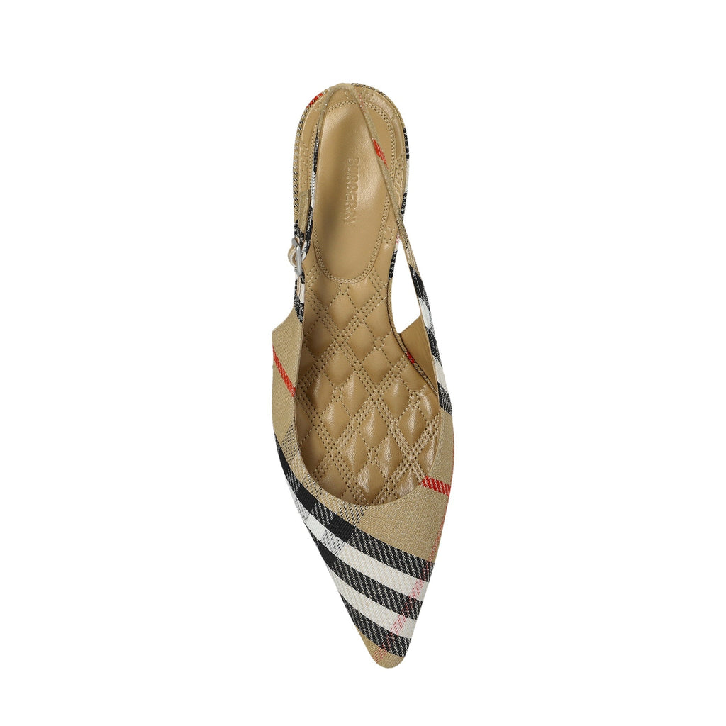 Burberry Birdie Check Slingback Pumps