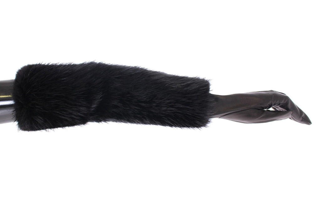 Dolce &amp; Gabbana Elegante ellenbogenlange Biberpelzhandschuhe