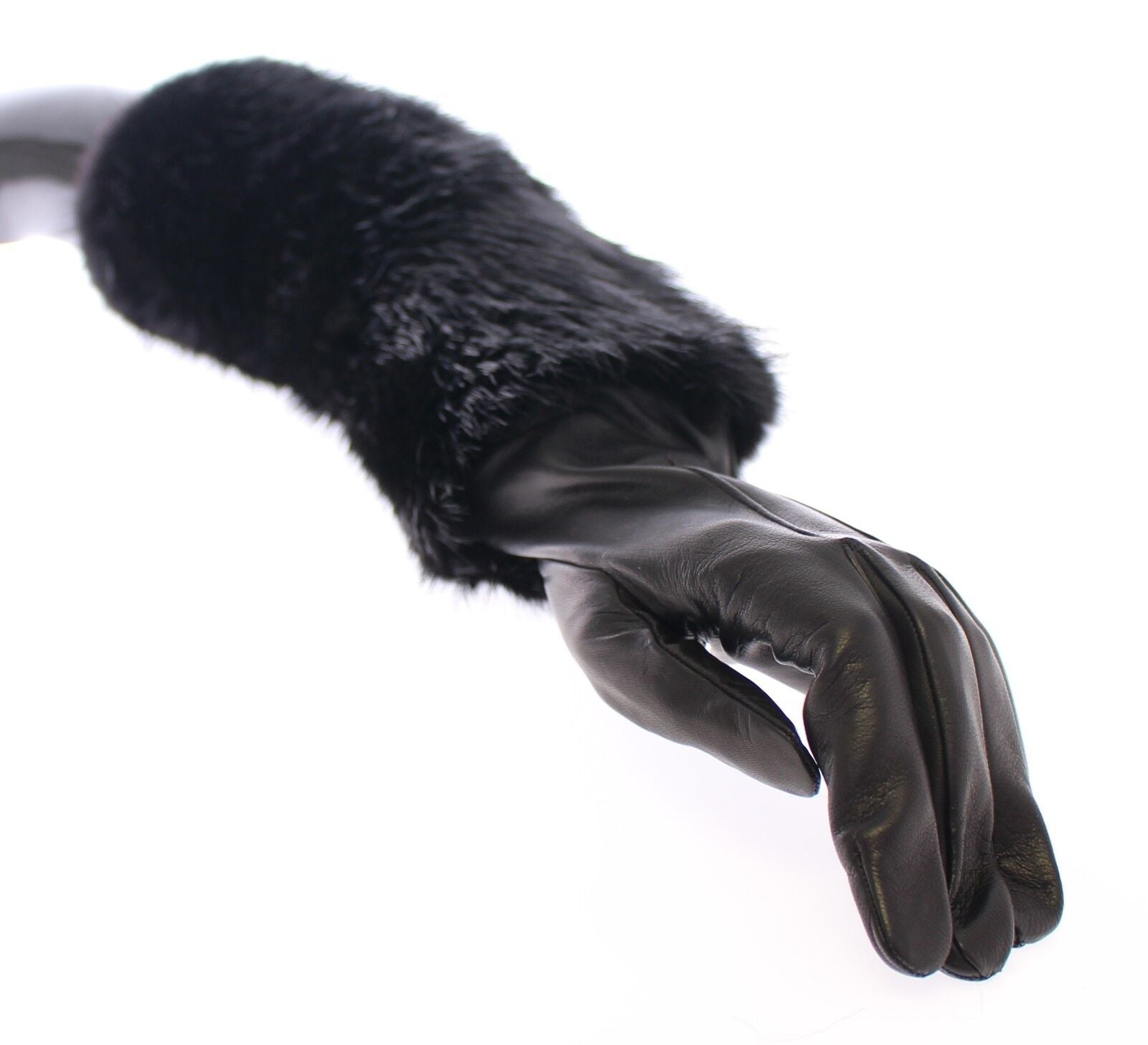 Dolce &amp; Gabbana Elegante ellenbogenlange Biberpelzhandschuhe