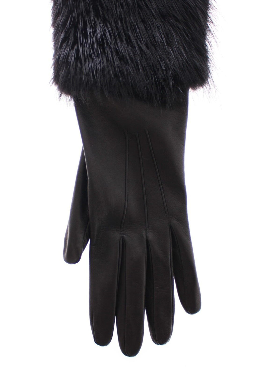 Dolce &amp; Gabbana Elegante ellenbogenlange Biberpelzhandschuhe