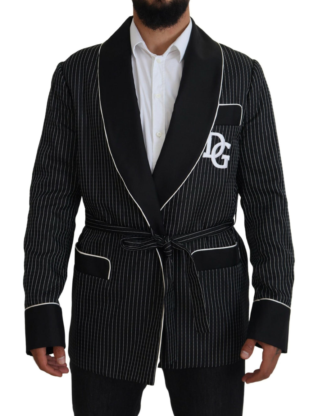Dolce &amp; Gabbana Elegante Robe mit Seidenfutter