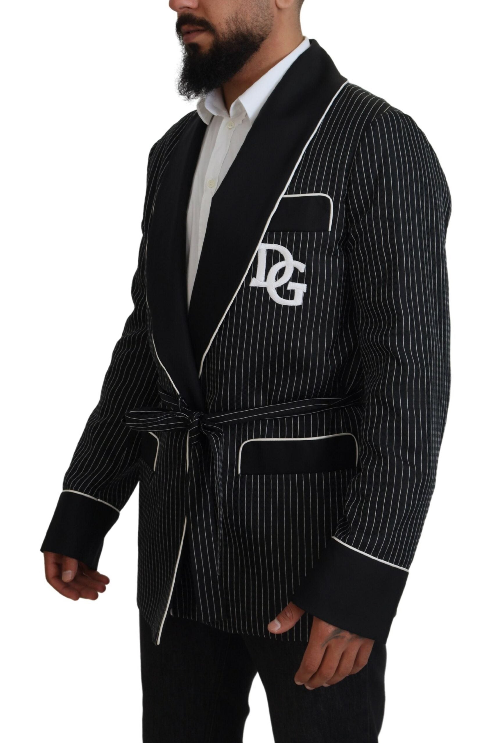 Dolce &amp; Gabbana Elegante Robe mit Seidenfutter