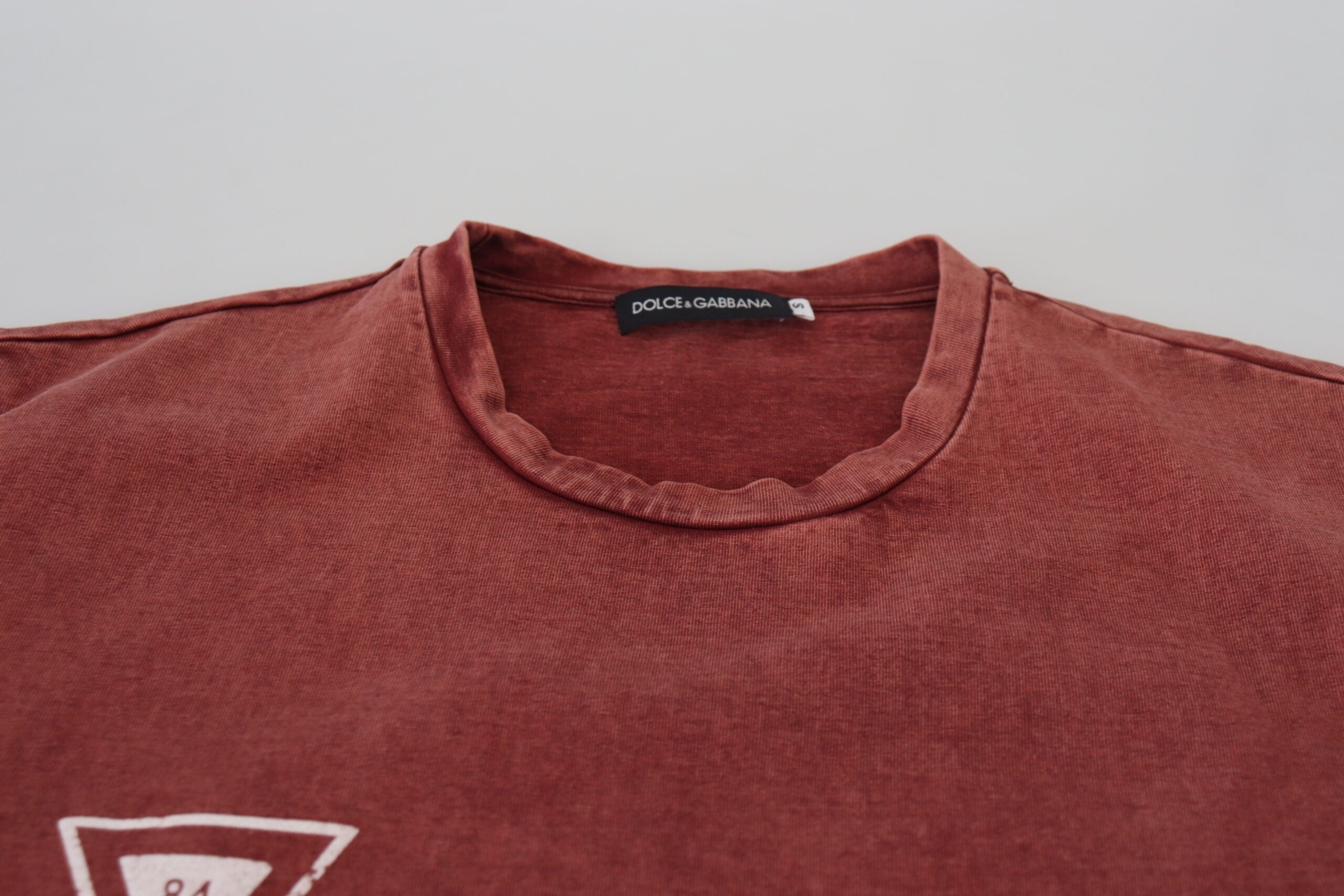 Dolce &amp; Gabbana Elegantes, kastanienbraunes bedrucktes Baumwoll-T-Shirt