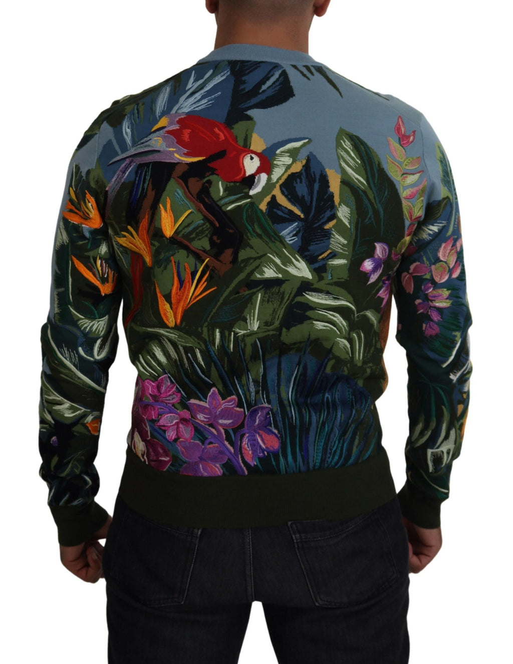 Dolce &amp; Gabbana Pullover aus Wolle und Seide mit Jungle-Stickerei