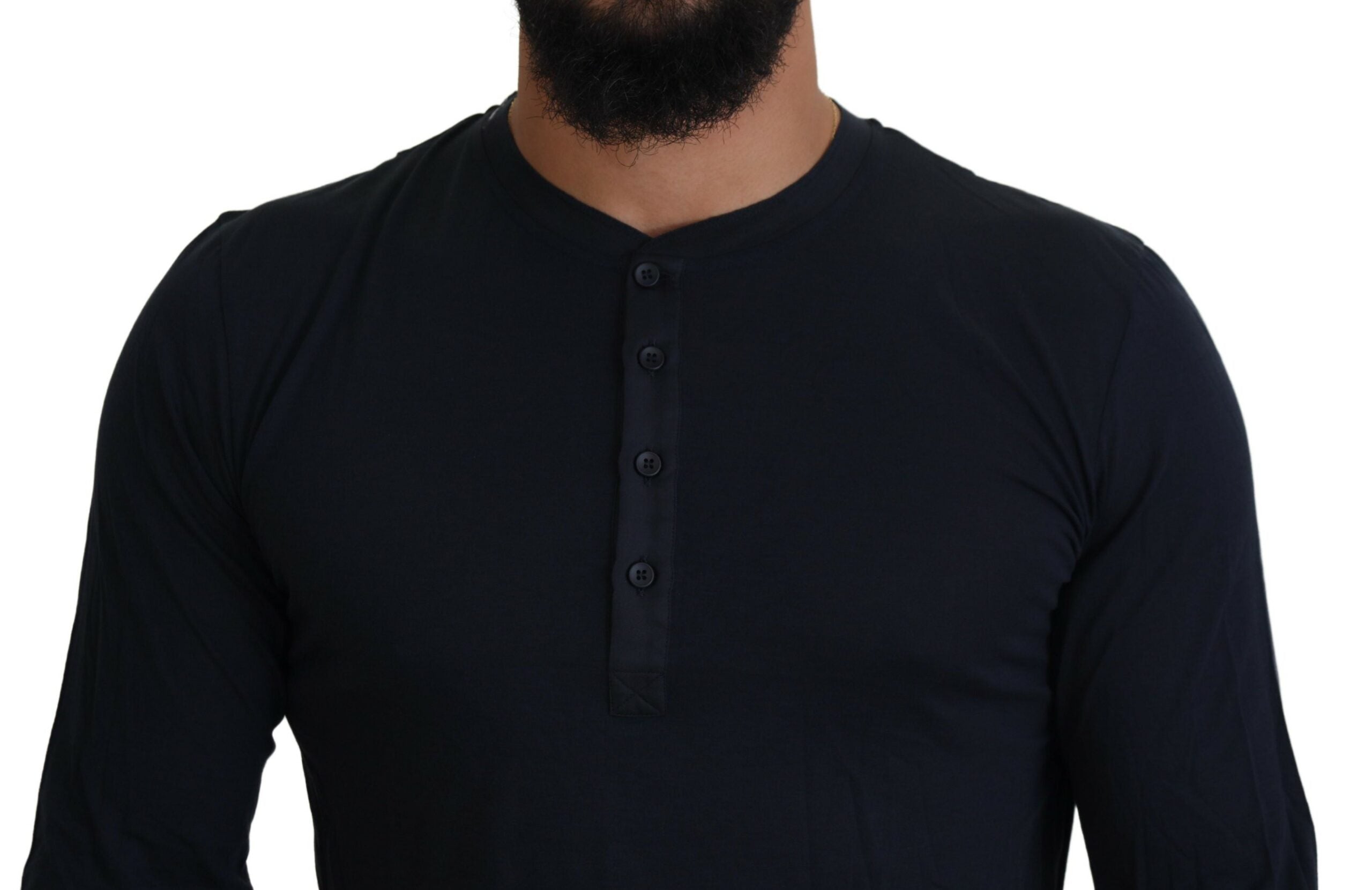 Dolce &amp; Gabbana Eleganter blauer Pullover aus Baumwoll-Seidenmischung