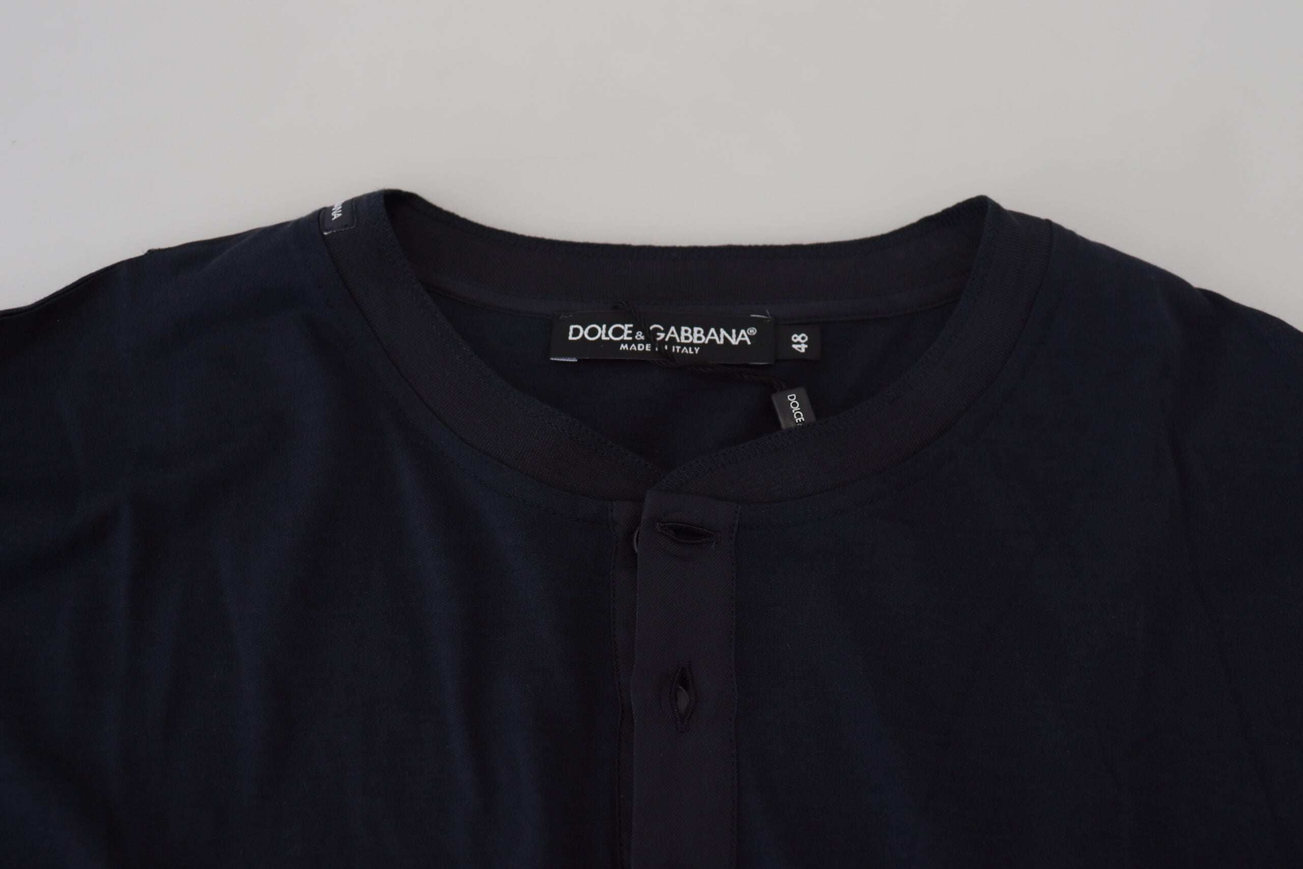 Dolce &amp; Gabbana Eleganter blauer Pullover aus Baumwoll-Seidenmischung