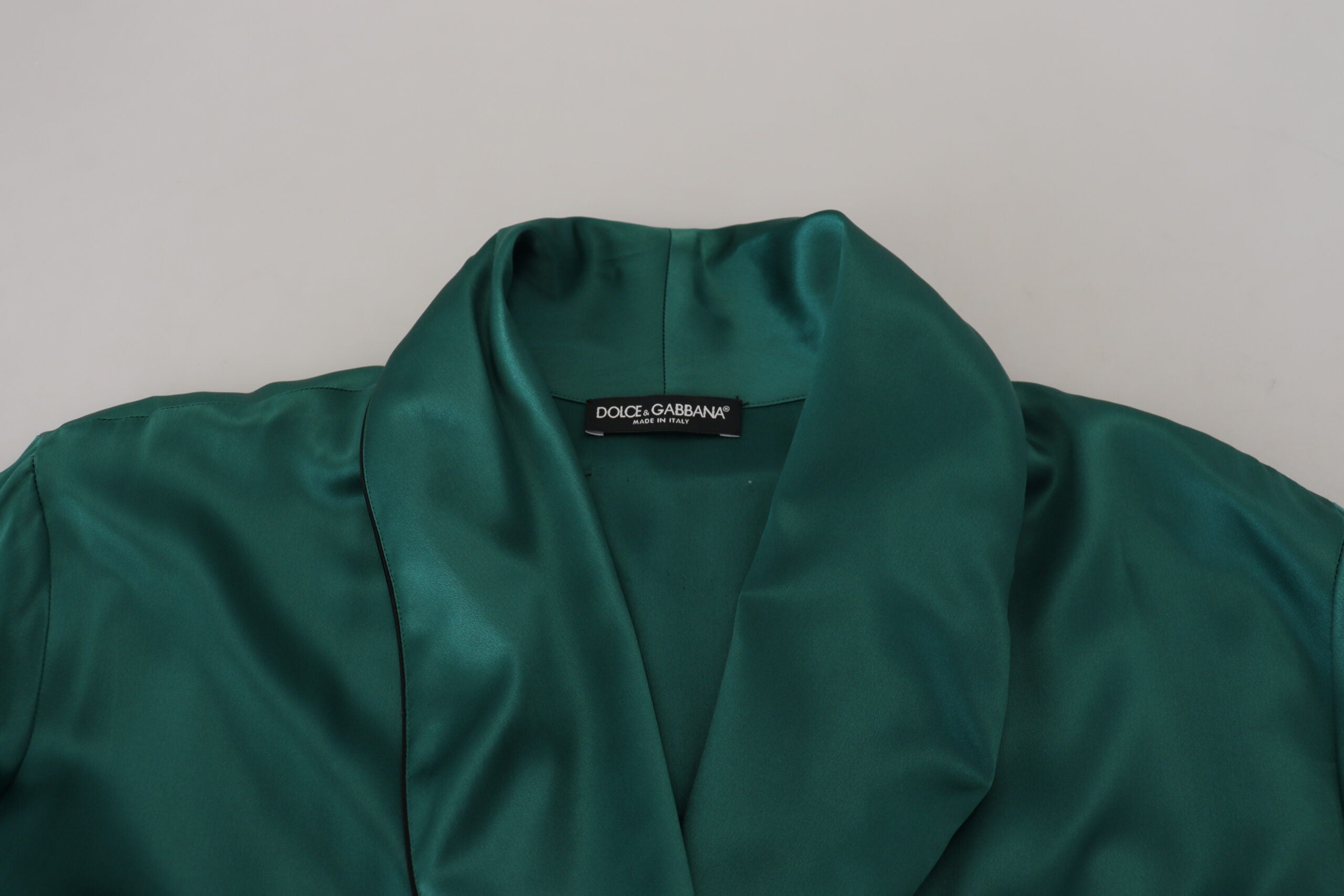 Dolce &amp; Gabbana – Eleganter Seidenmantel in sattem Grün