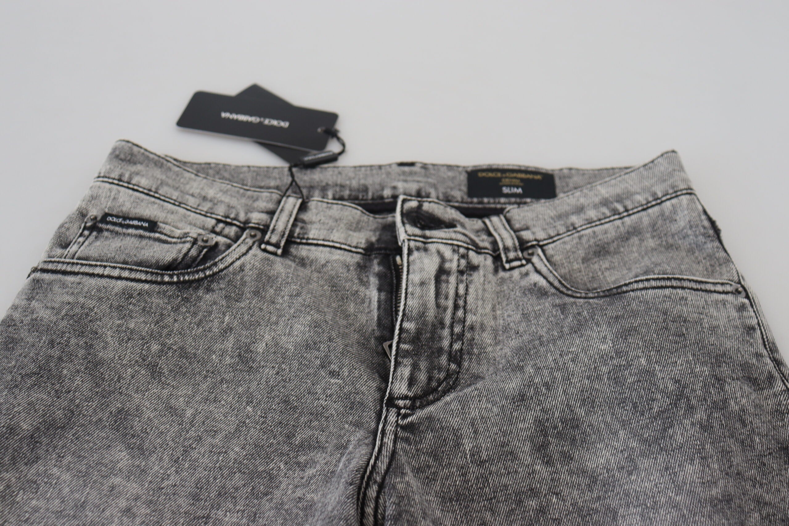 Dolce &amp; Gabbana Elegante graue Röhrenjeans