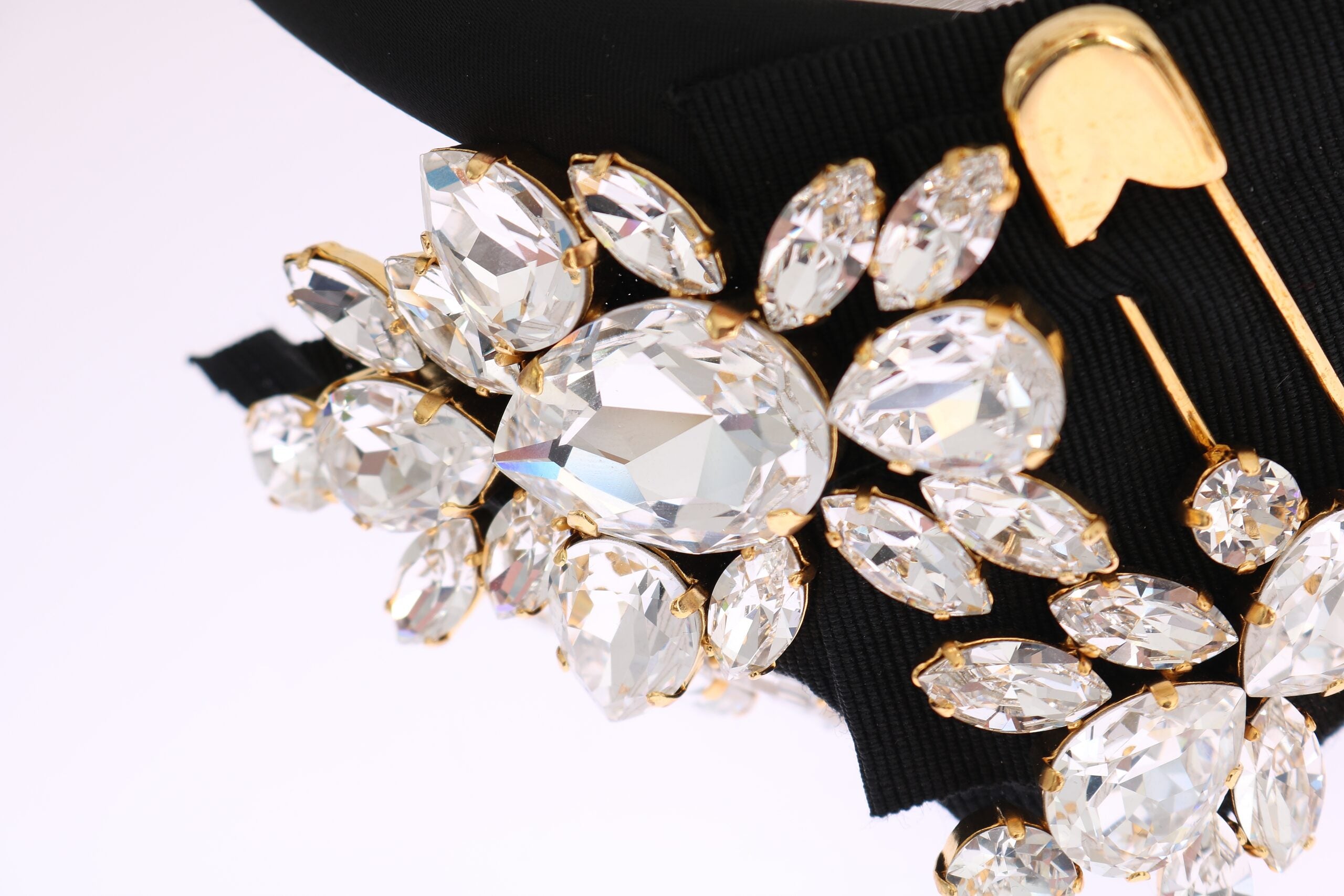 Dolce &amp; Gabbana Elegantes schwarzes Kristall-Stirnband-Diadem