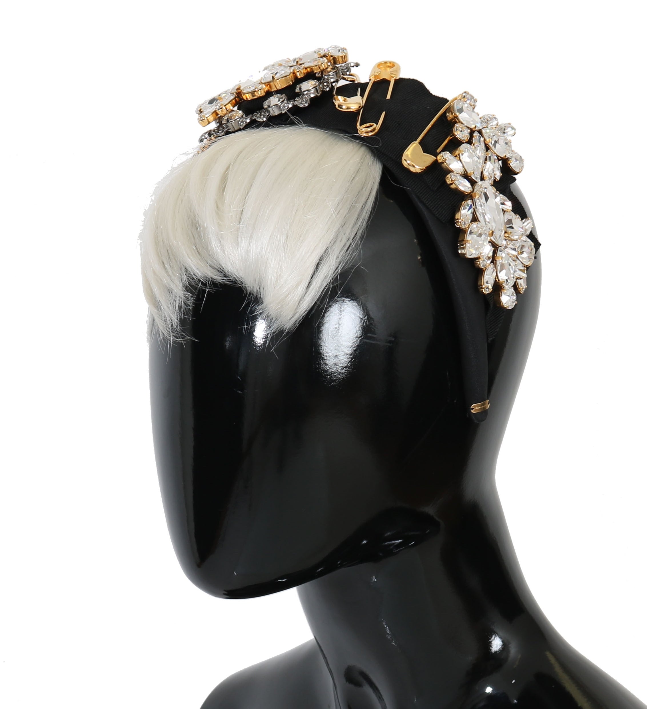 Dolce &amp; Gabbana Elegantes schwarzes Kristall-Stirnband-Diadem