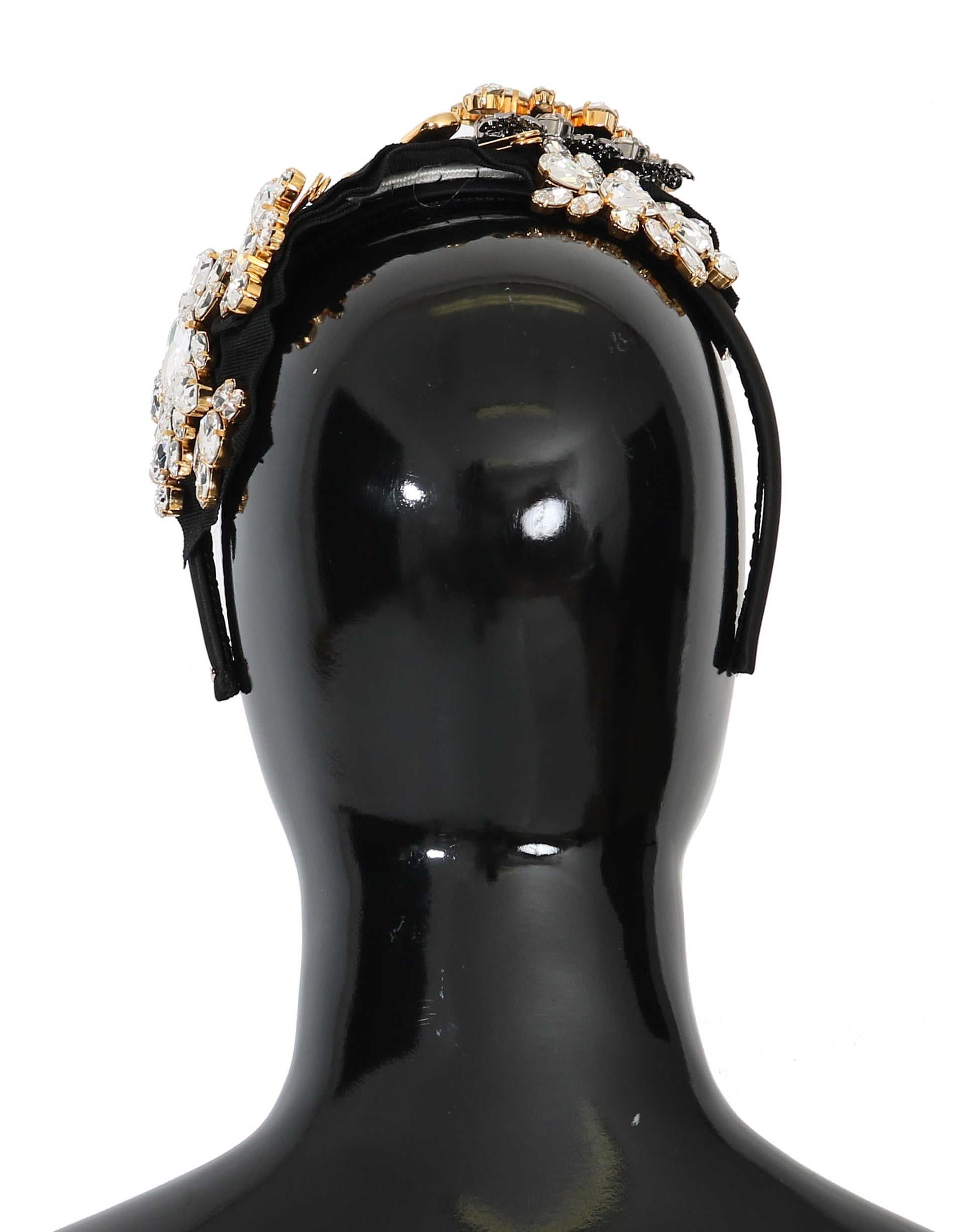 Dolce &amp; Gabbana Elegantes schwarzes Kristall-Stirnband-Diadem