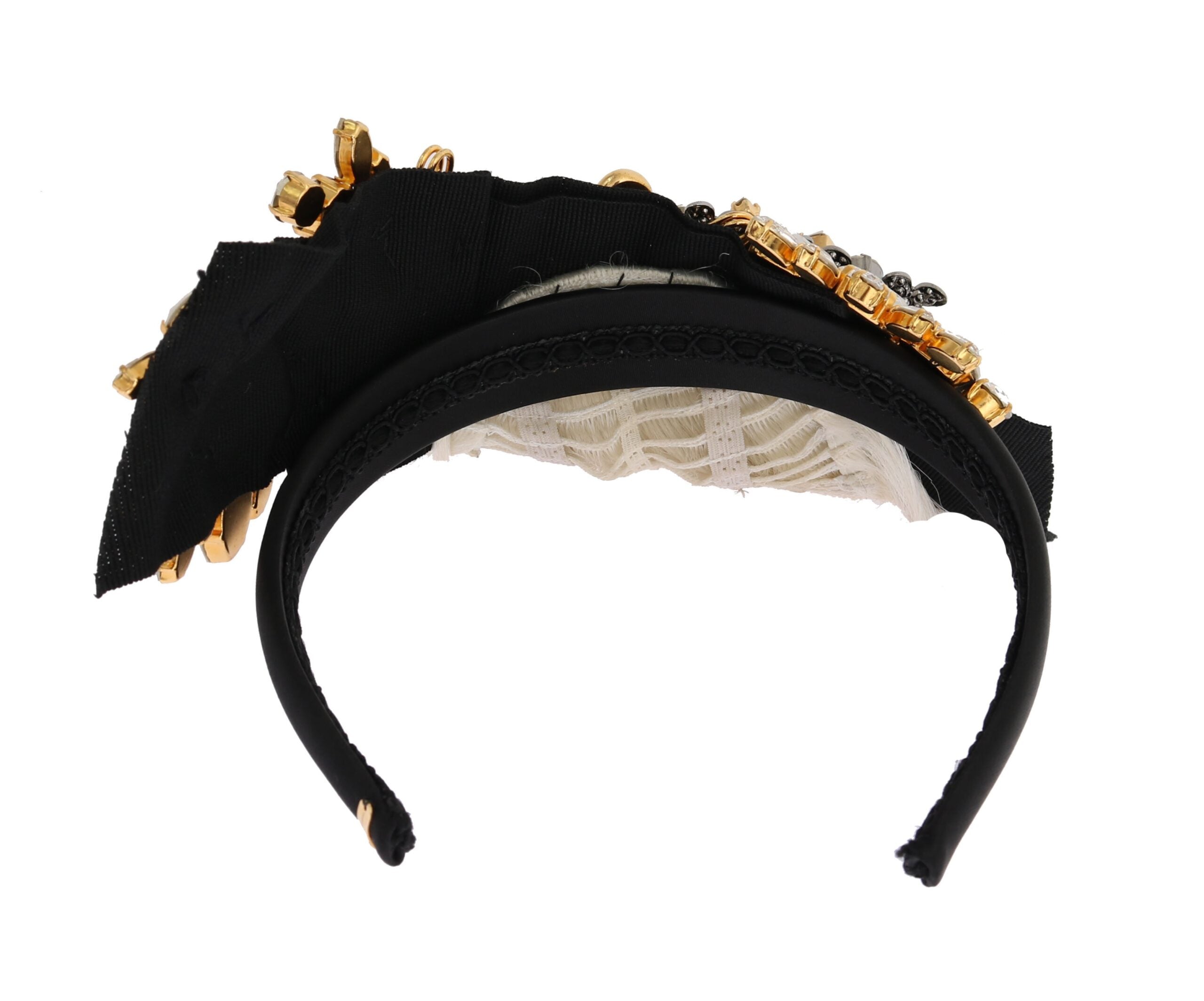 Dolce &amp; Gabbana Elegantes schwarzes Kristall-Stirnband-Diadem