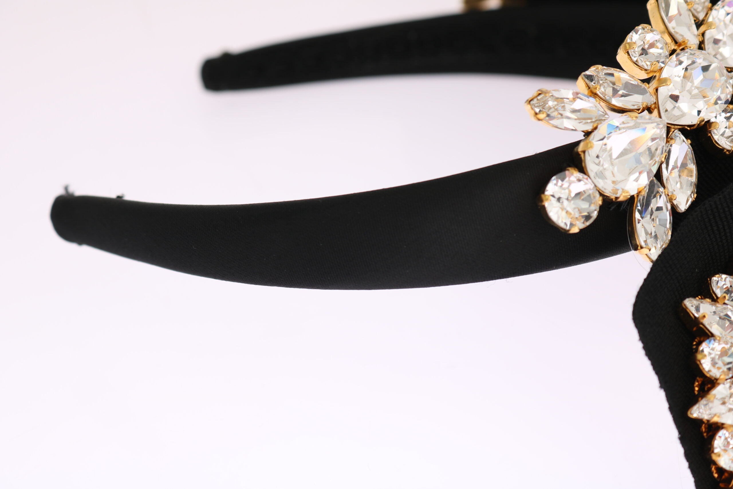 Dolce &amp; Gabbana Elegantes schwarzes Kristall-Stirnband-Diadem