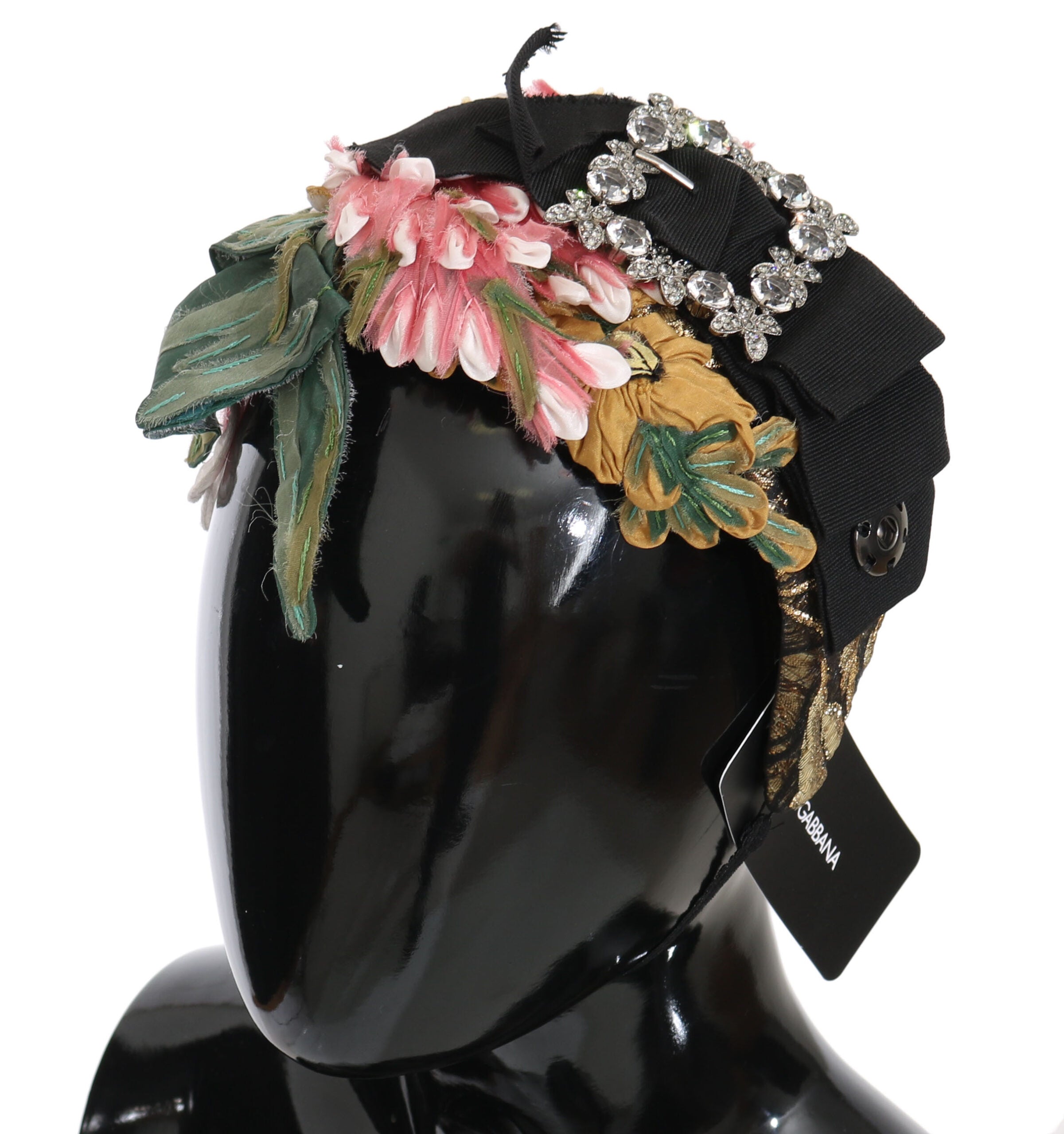 Dolce &amp; Gabbana Elegantes, mit Kristallen verziertes Blumenstirnband