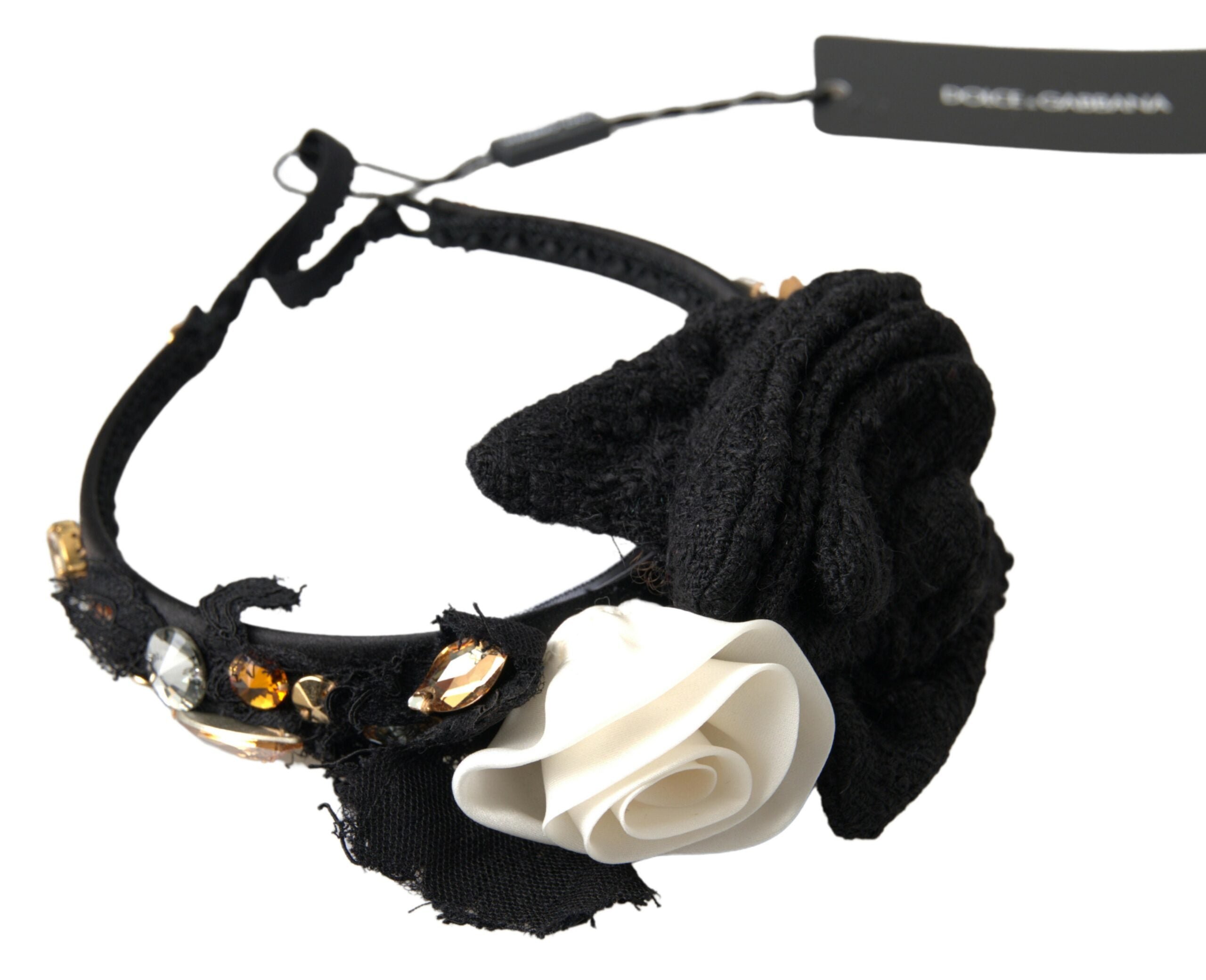 Dolce &amp; Gabbana Elegantes, kristallverziertes Seidendiadem