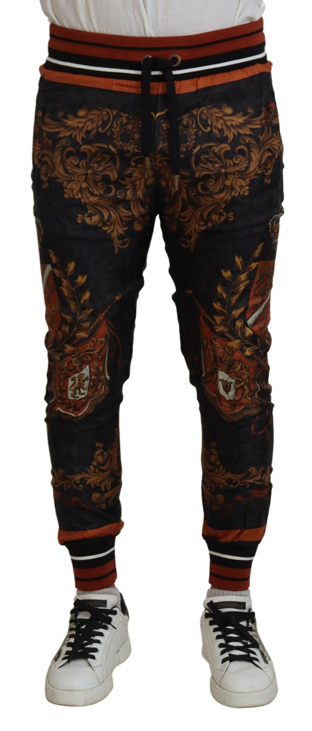 Dolce &amp; Gabbana Seiden-Jogginghose mit barocker Krone